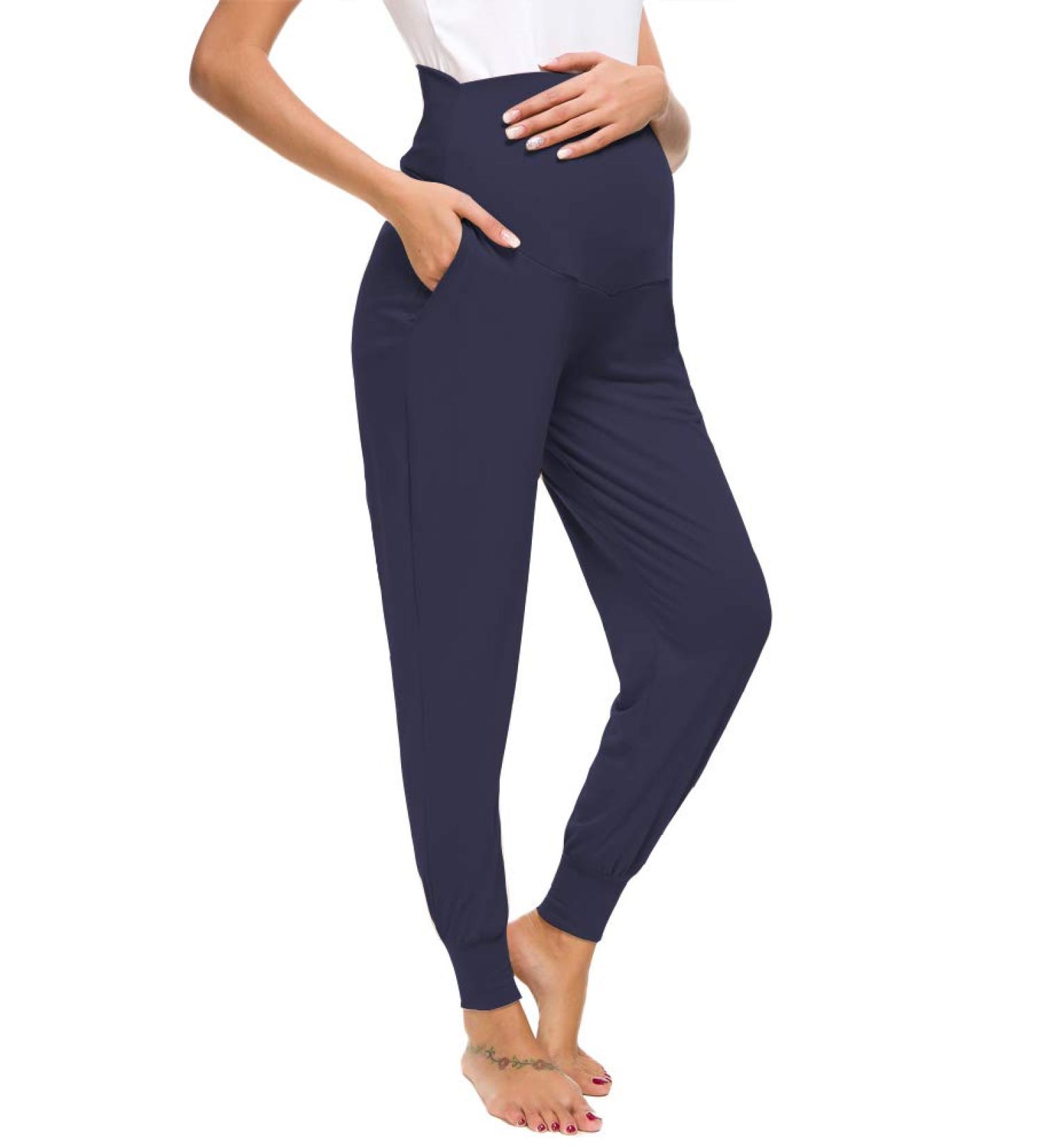 Love2Mi Maternity Casual Pants - Stretchy & Comfortable Lounge Joggers | Navy - Buy Online on GoSupps.com