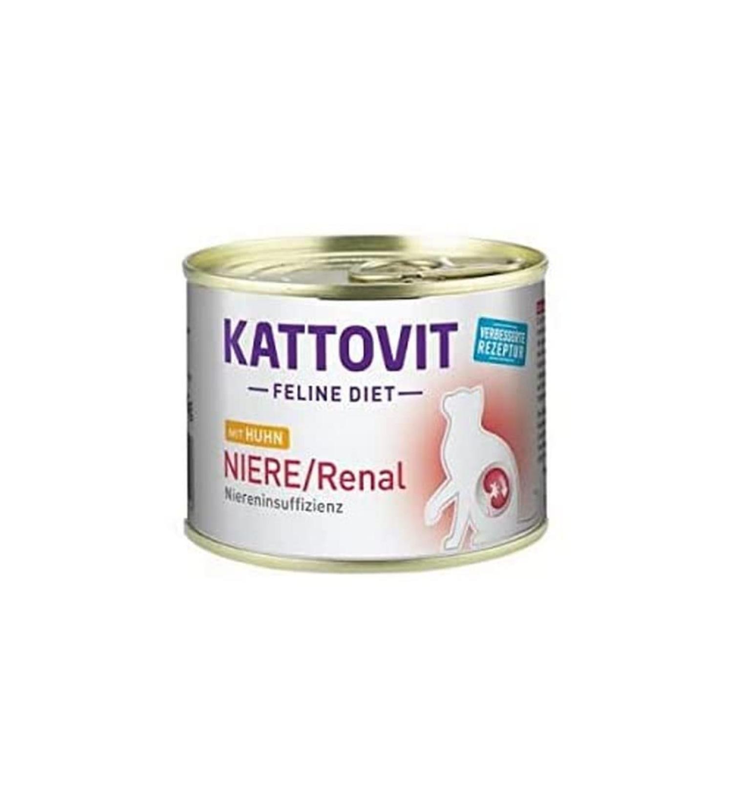 Kattovit Feline Diet Kidney/Renal Chicken 12x185g