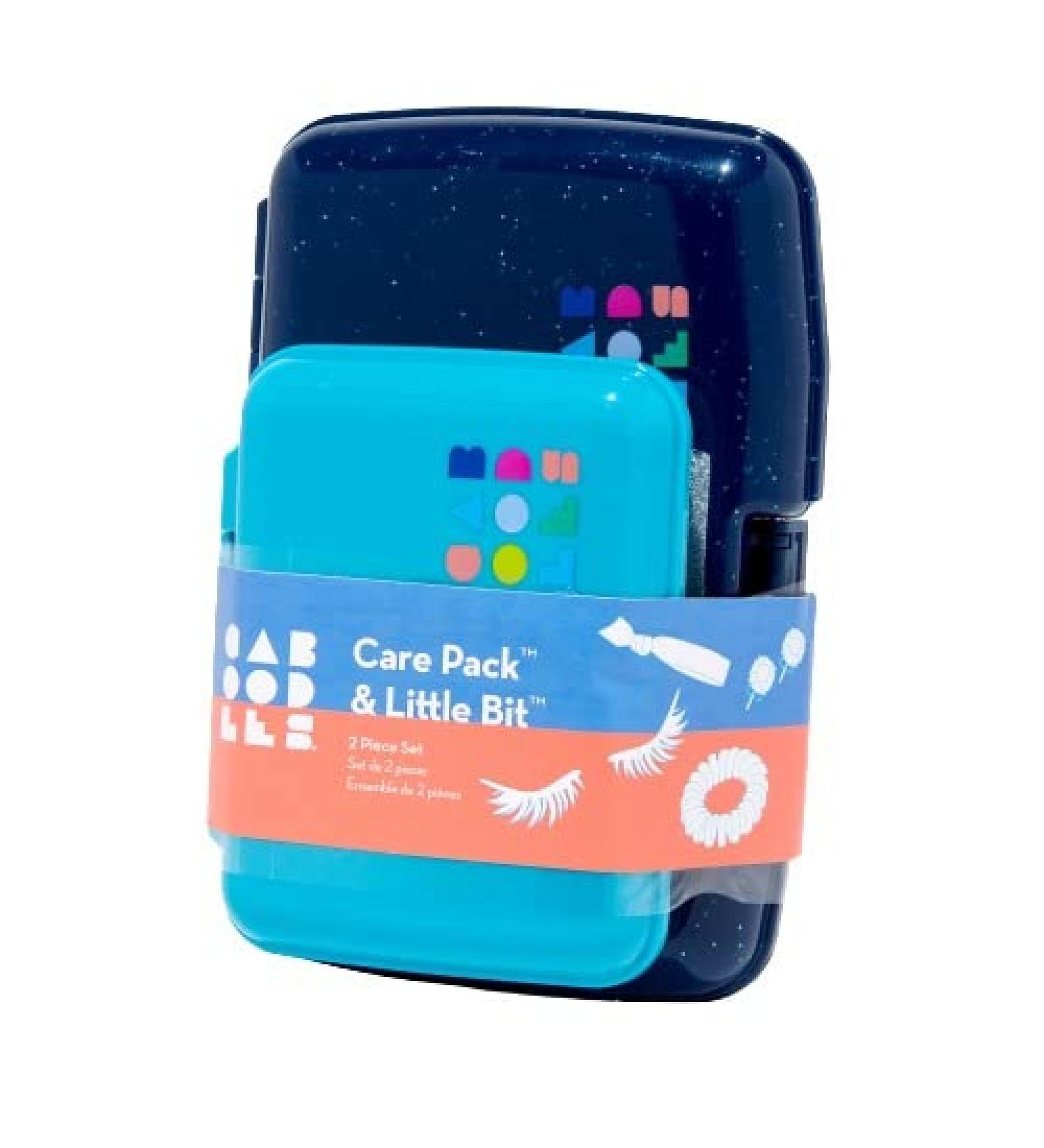 Claire's Caboodles Makeup Case Small - Duo Travel Cosmetic Purse Caboodle for Girls Organizer Storage Box Hard Cases - (Case 1 - 6x4x1) (Case 2 - 4x3x1) 2 Pack Blue Blue Compact Duo