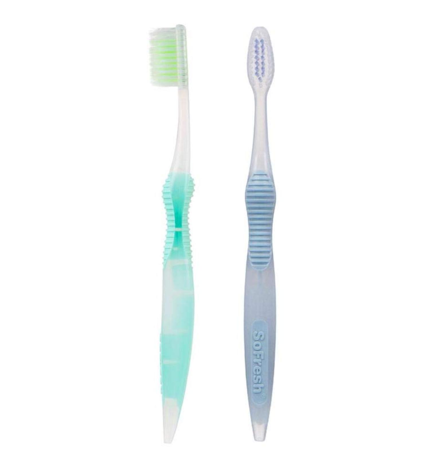 One Sofresh Flossing Toothbrush Soft Full Size Assorted Colors