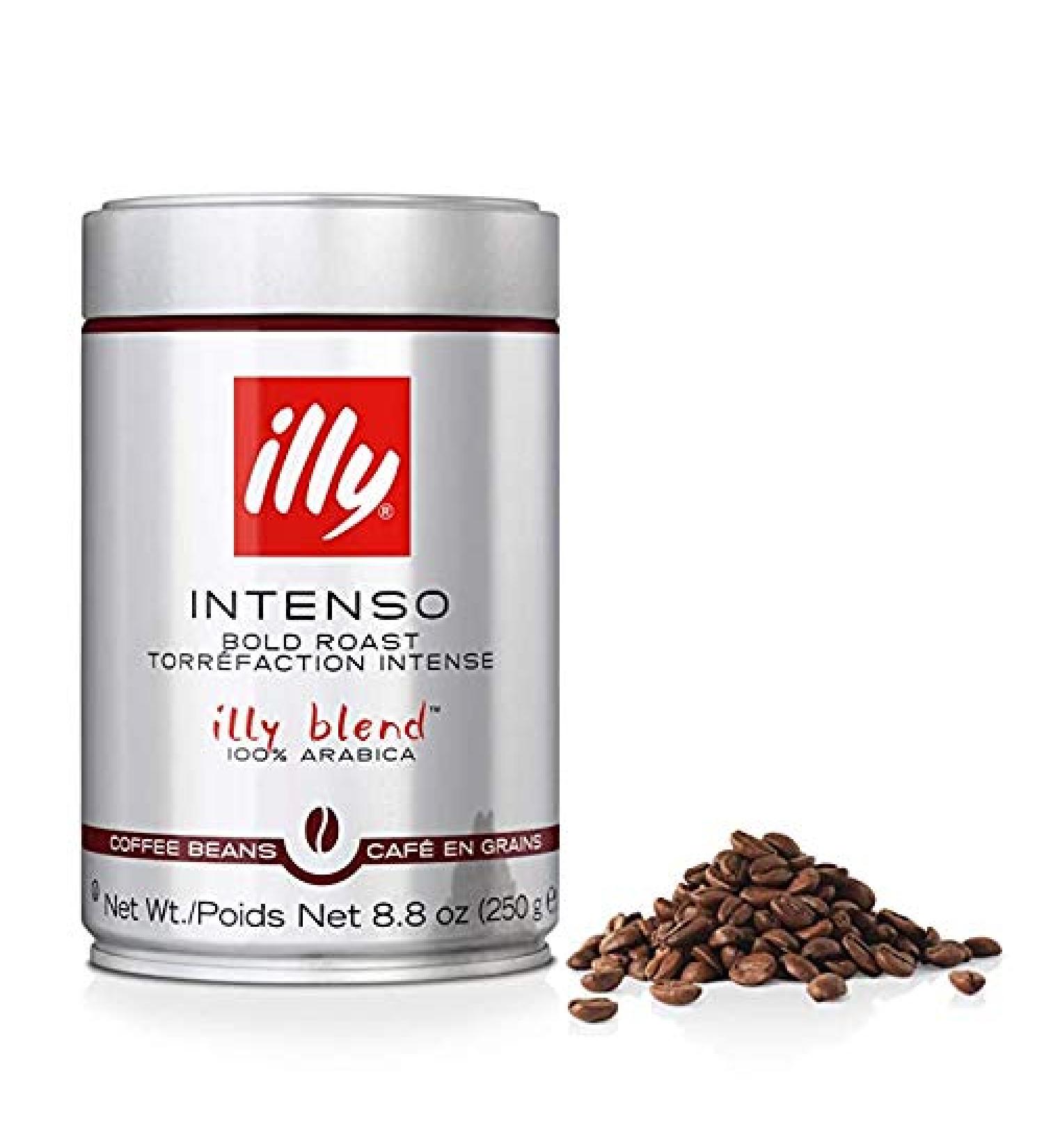 illy Intenso Whole Bean Coffee Roast Intense Robust and Full Flavored With Notes of Deep Cocoa 100% Arabica Coffee No Preservatives Dark 250g (Pack of 6) Intenso Bold Roast 250 g (Pack of 6) - Buy Online on GoSupps.com