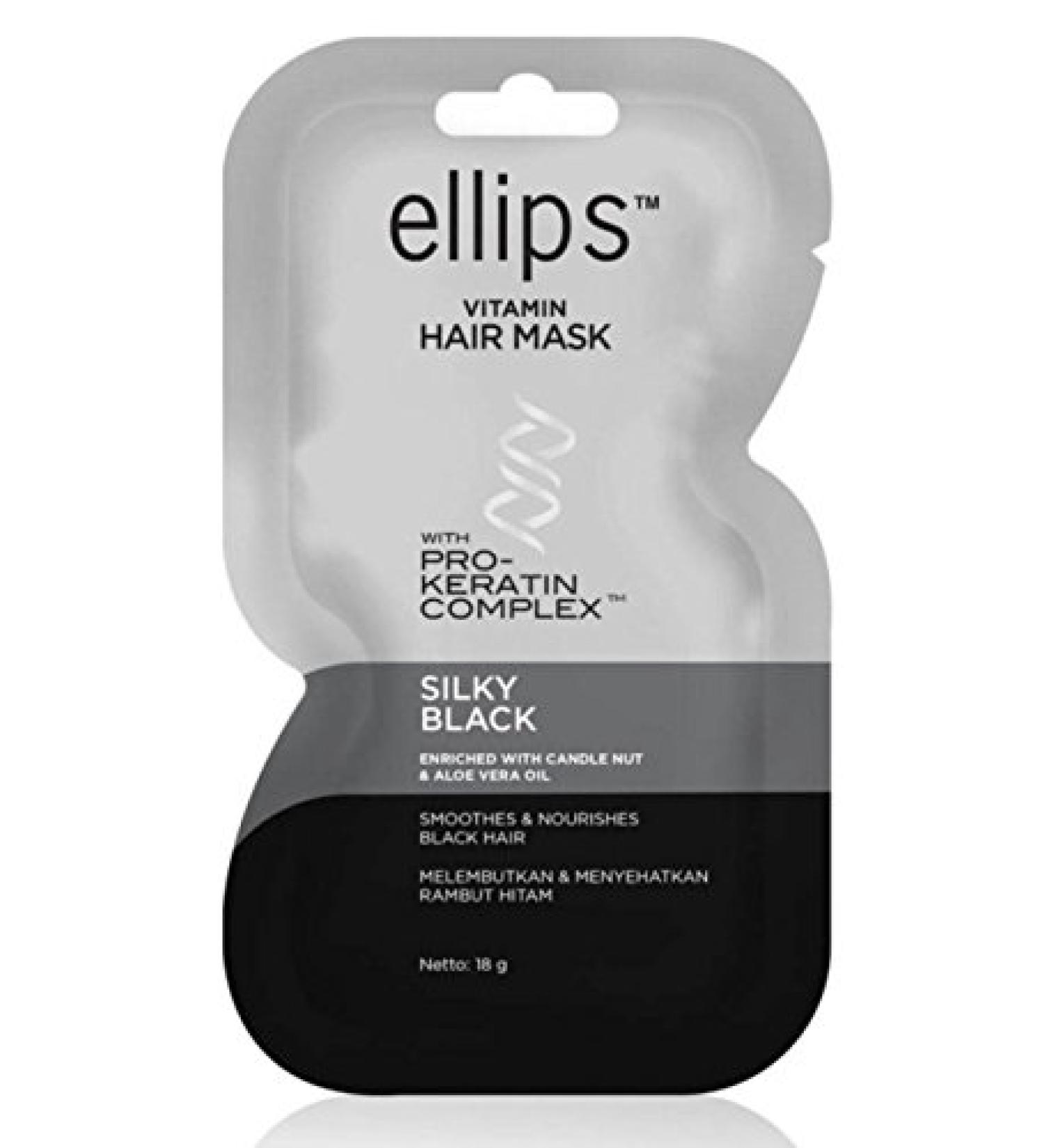 Buy Ellips Hair Mask (Pro Keratin) - Silky Black 18g (Pack of 10) | International Shipping Available - Buy Online on GoSupps.com