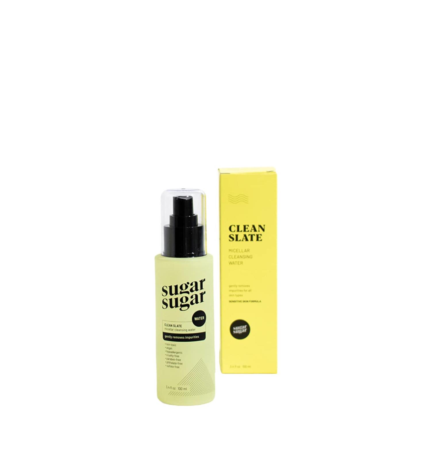 Buy Sugar Sugar Wax Clean Slate Micellar Cleansing Water | Vegan Hypoallergenic Makeup Remover & Toner - International Shipping Available - Buy Online on GoSupps.com
