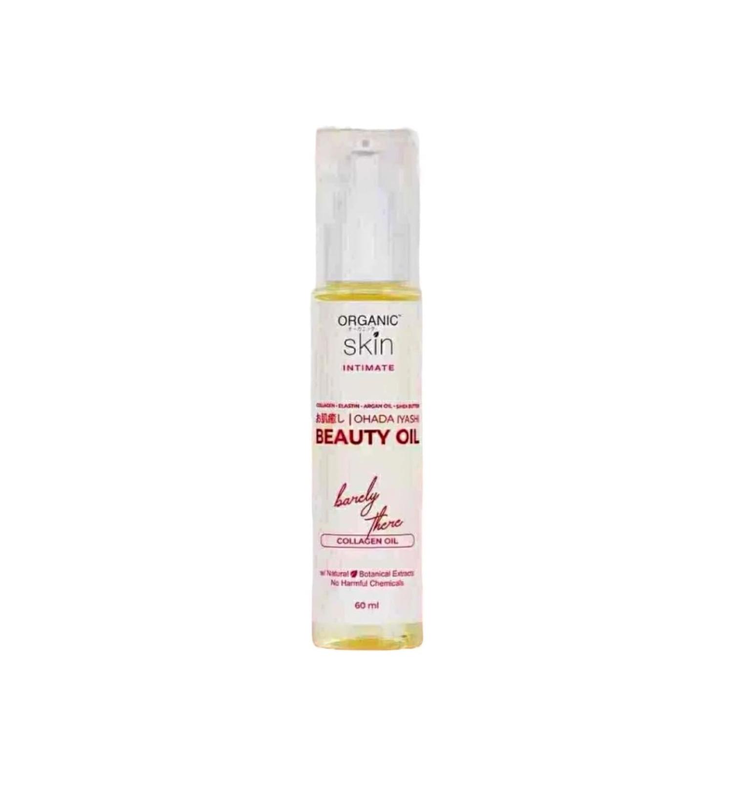 Organic Skin Intimate Beauty Oil with Collagen Elastin Argan Oil Barely There Collection Natural Botanical Extract Formula 60ml - Buy Online on GoSupps.com