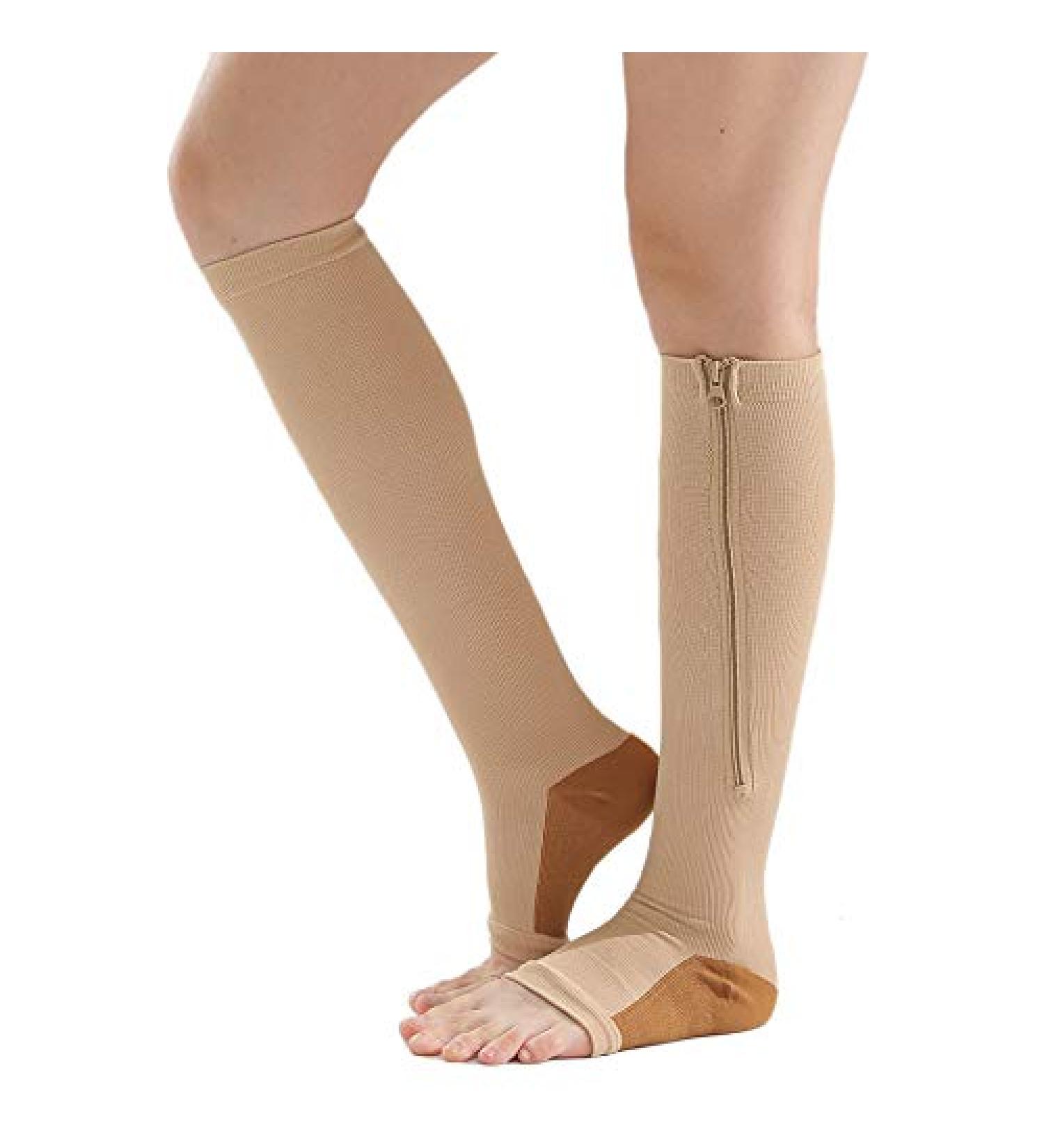 Vaorwne Compression Stockings - Open Toe Knee Support Prevent Varicose Veins Stretchy Nylon XL - Comfortable Leg Support for All Day Wear - Buy Online on GoSupps.com