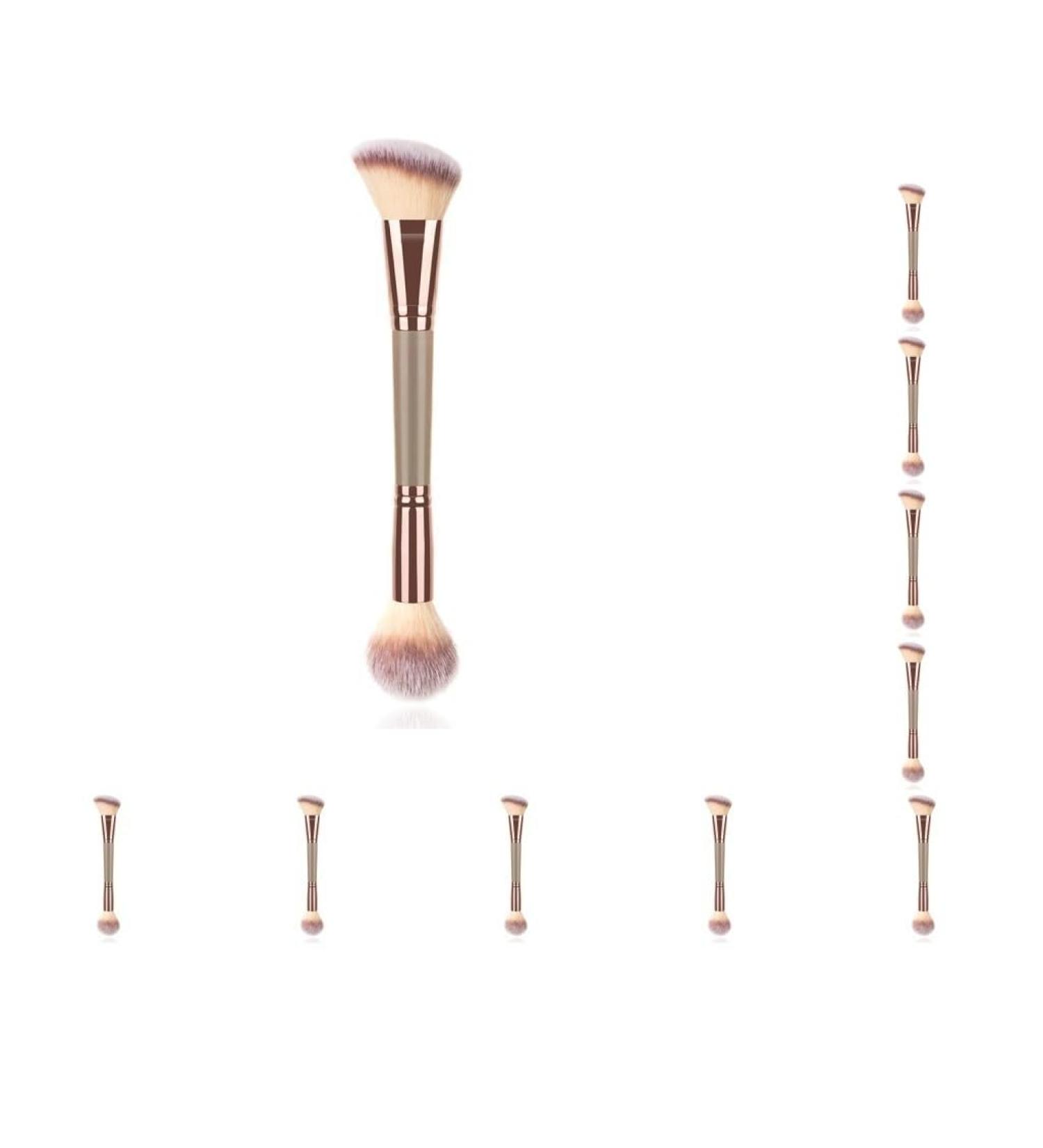 10 set of Double Head Foundation Makeup Brush Powder Coloring Tool Facial Brushes Professional Blending Liquid Oblique Concealer Beauty 10 set of (Multicolour) - Buy Online on GoSupps.com