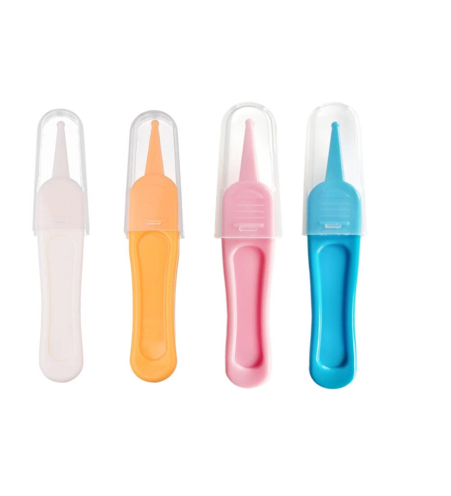 4PCS Plastic Nose Cleaning Tweezers with Safety Round Head Clip - Reusable Kids Navel Care Tool (4 colors) - Buy Online on GoSupps.com