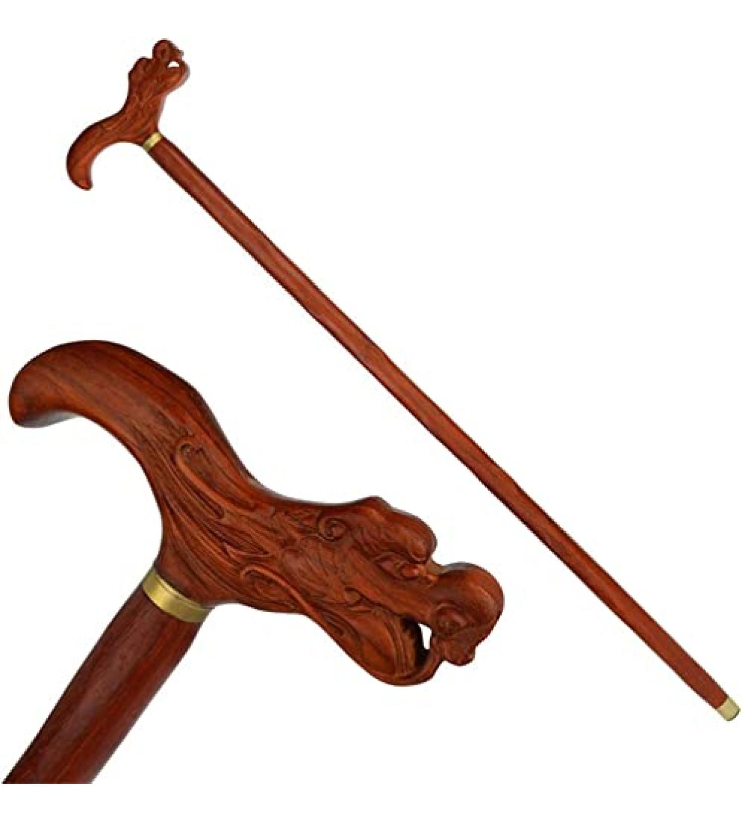 Wooden Walking Sticks Crutches Crutch for Adults SolidWooden Cane Old Man' s Walking Stick Non- SlipWood Cane Halloween 87cm Crutches Accessories Mobility Aid for ELD Journey