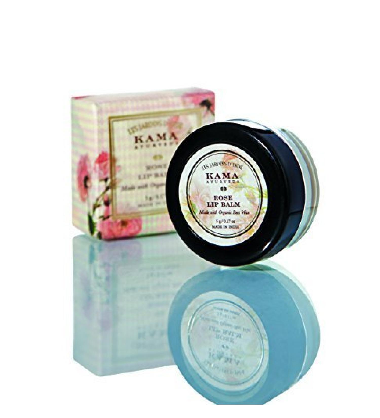 KAMA AYURVEDA ORGANIC ROSE LIP BALM made with organic bees wax 100% NATURAL / 5g