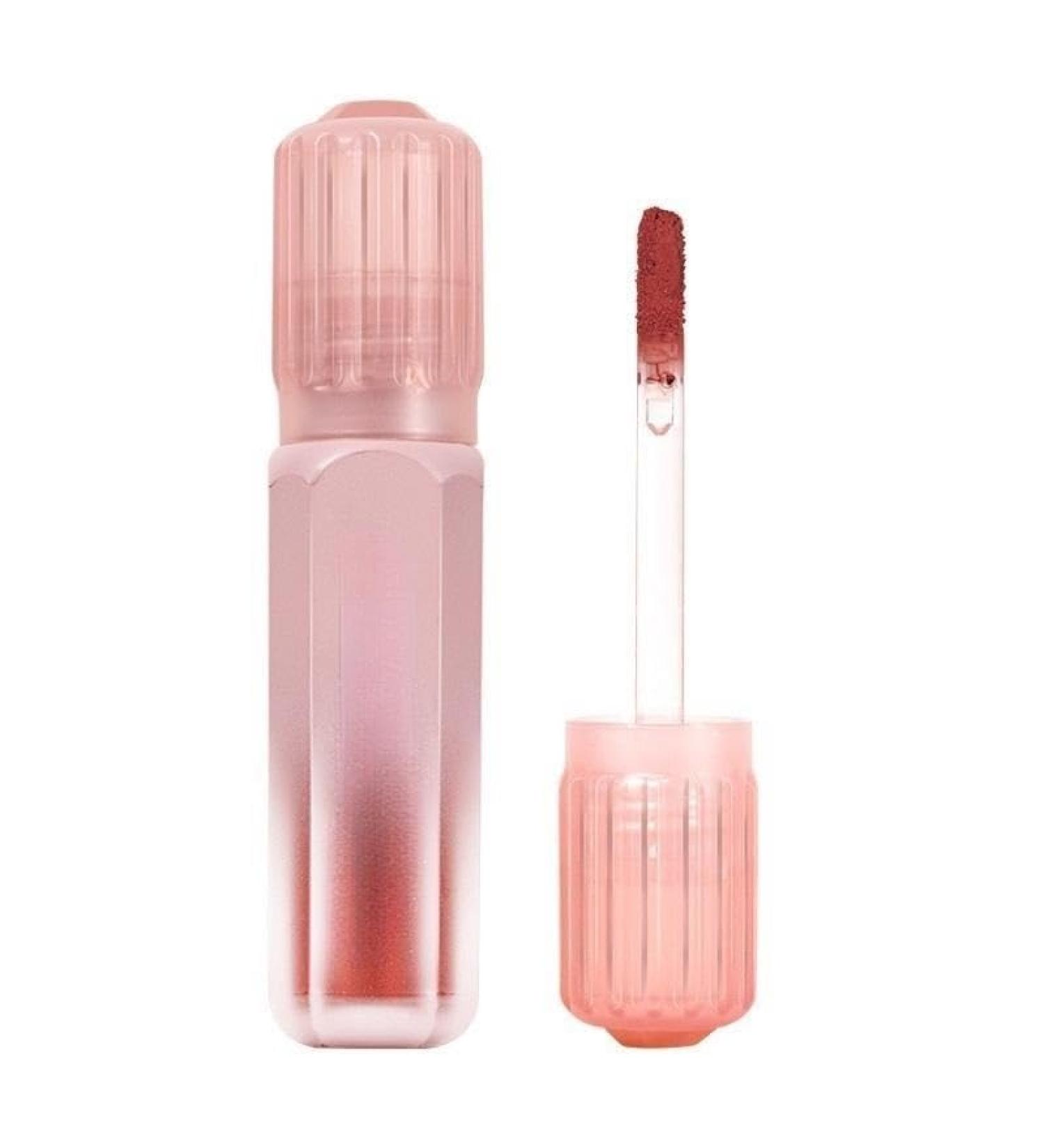 BADALO Velvet Mist Water Mist Lip Mud Soft Silky Matte Vegan White Non-stick Lip Gloss Lip Glaze Lipstick (Color : 50cinnabar mole)