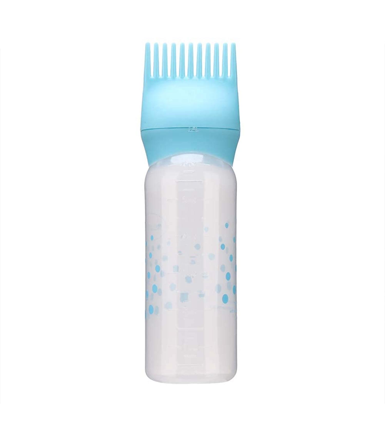 Hair Dye Bottle Shampoo Hair Coloring Dyestuff Applicator Bottle with Comb Teeth and Graduated Scale 170ml/5.7oz(Blue) - Buy Online on GoSupps.com