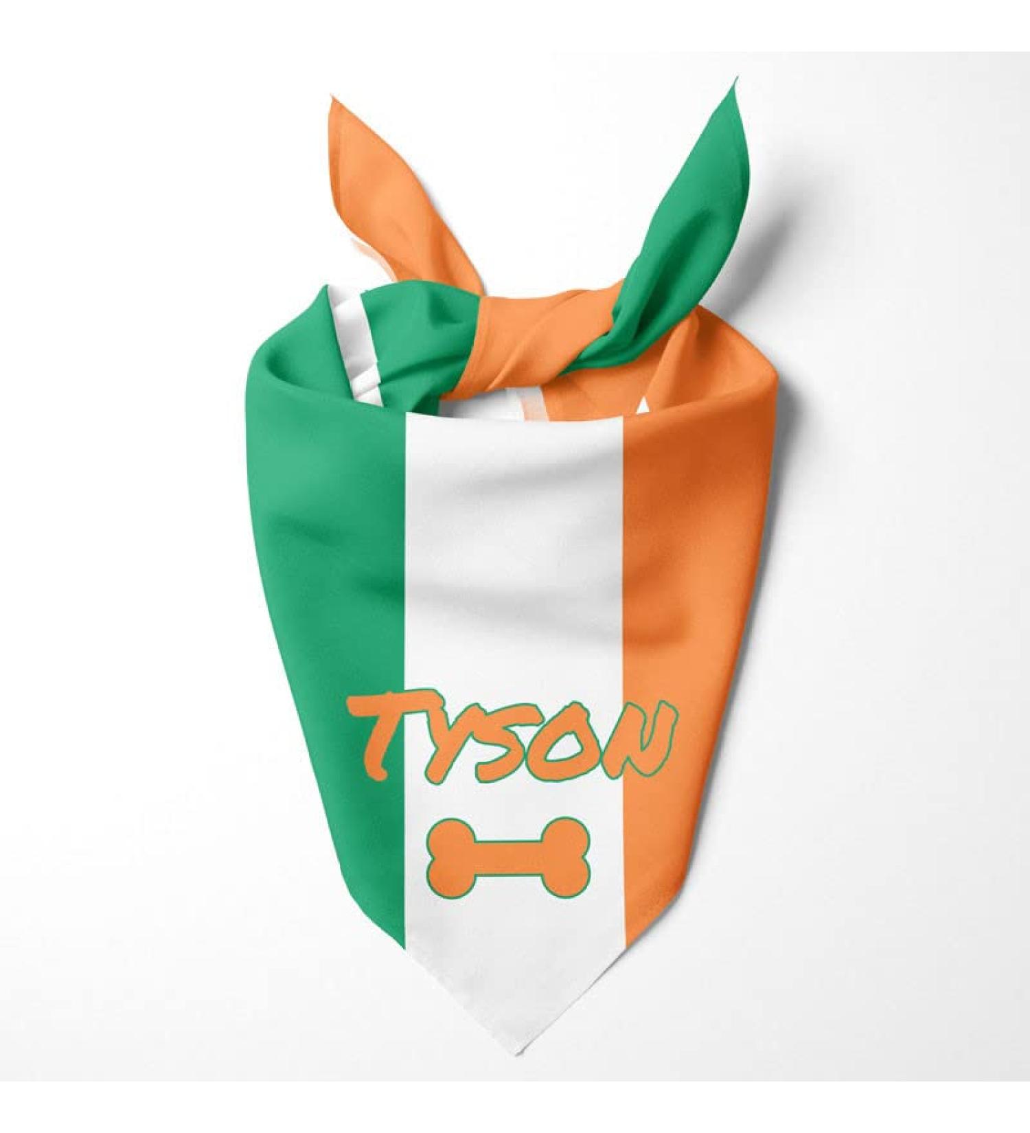 Dog hollow motif: football games sports Olympic games public holidays personalized triangular cloth for pets is attached to the collar (flag: Ireland)