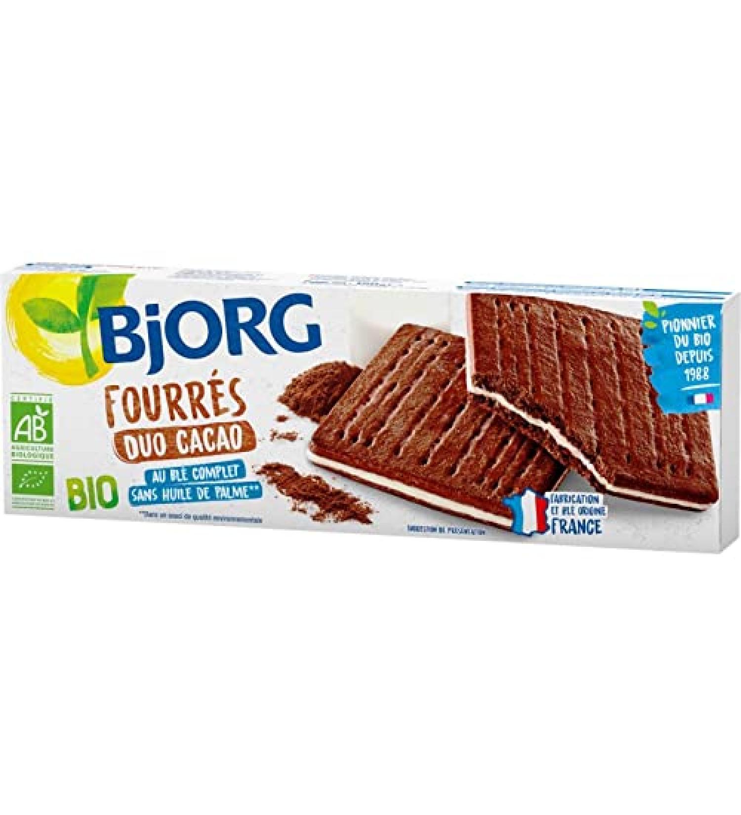  G n rique BJORG - Organic Cocoa Filled Biscuits - 150g: Discover our delicious duo of crispy and melt-in-your-mouth biscuits filled with organic cocoa cream. Pack of 3 - Sold as a Pack - Buy Online on GoSupps.com
