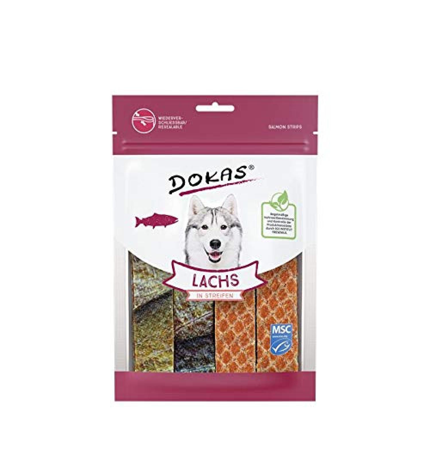 Dokas Dog Lachs in Streifen100 g (Menge: 8 Je Bestelleinheit)