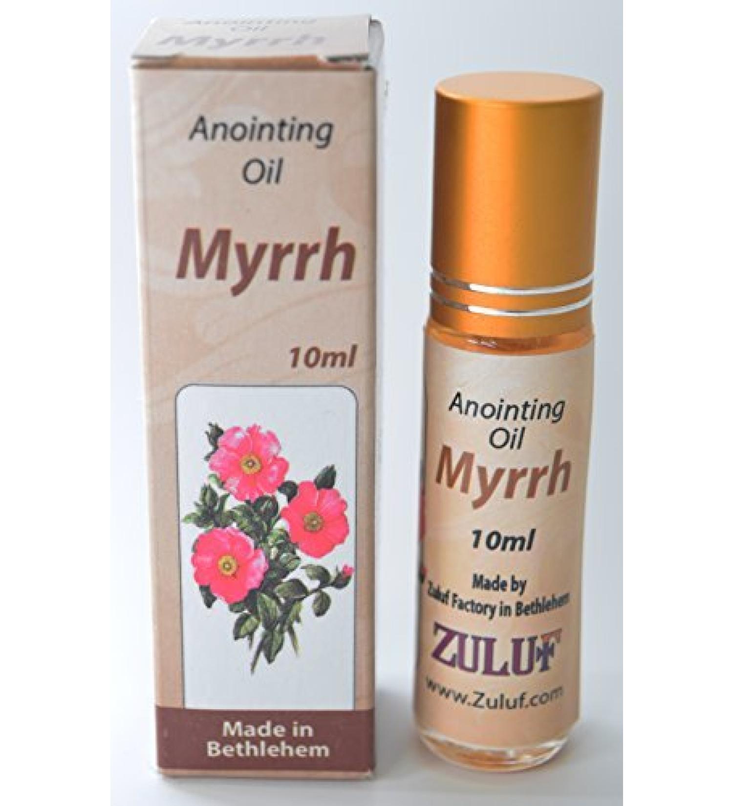 Myrrh Mirra Anointing Oil Bethlehem City of King David Zuluf - 10ml (.34 fl. oz.) Roll-On Bottle Israel Blessing Oil | Blessed Anointing Authentic Fragrance Myrrh Mirra Holy Land Spices PER005