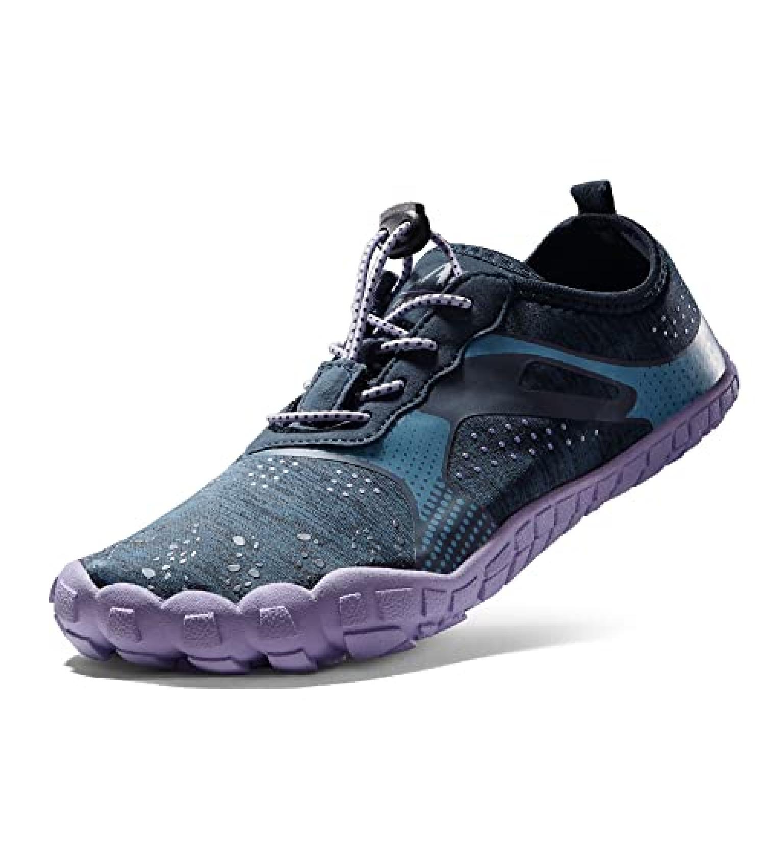 NORTIV 8 Women's Quick Dry Water Shoes | Aqua Beach Pool Swim Shoes - Dark Blue/Purple - Buy Online on GoSupps.com