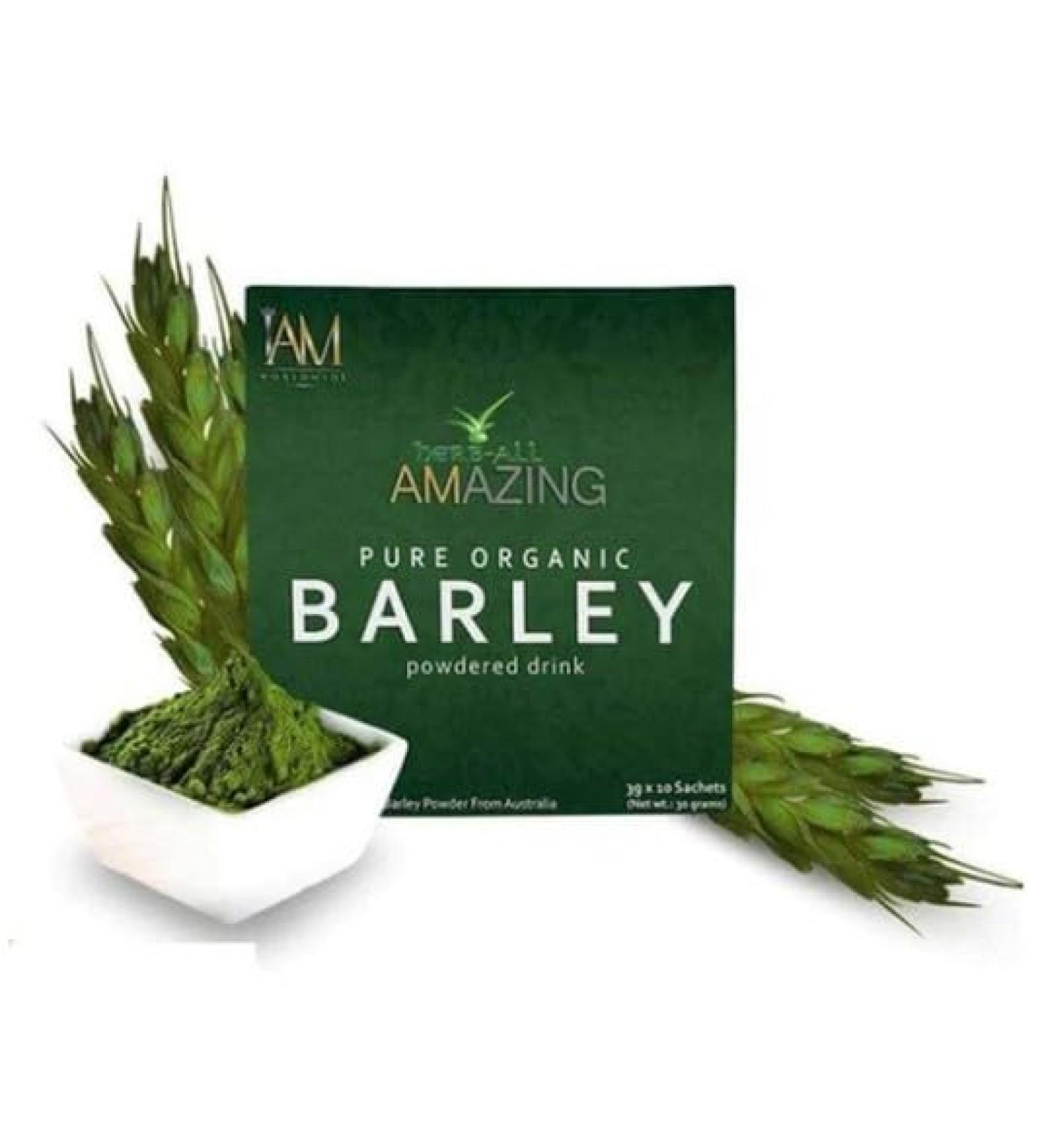 Original Pure Organic Barley Powdered Drink Mix from Australia by IAM Worldwide - Certified Organic Barley Grass - 3g x 10 Sachet - 30g - Buy Online on GoSupps.com