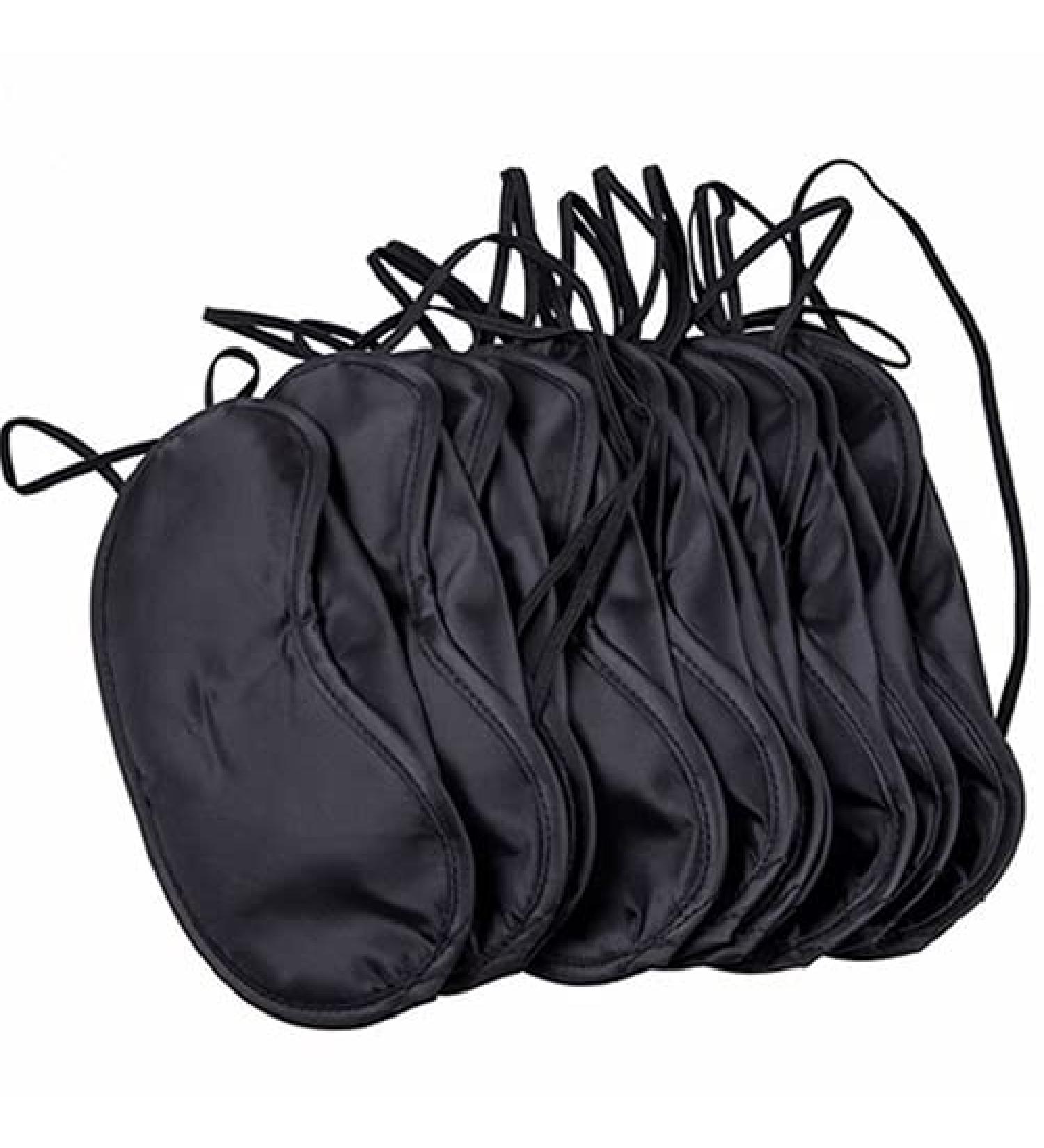 10pcs Sleep Eye Masks for Men Women - Block Out Light for Night Sleep, Yoga, Travel - Soft Comfort Eye Shade Covers - Black - Buy Online on GoSupps.com