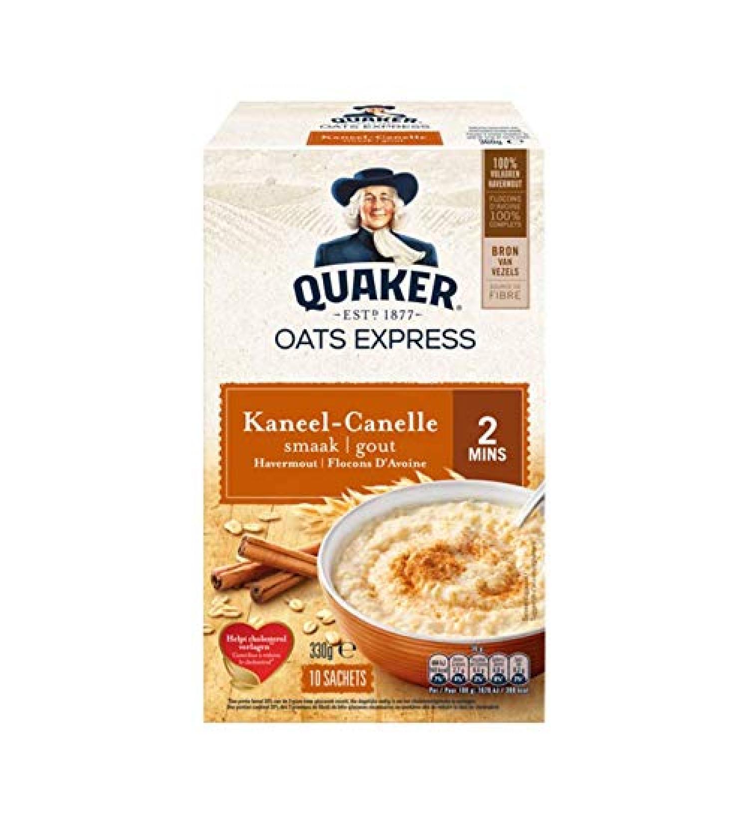 Gruau la cannelle | Quaker | Oatmeal Cinnamon 10 x 33g | Poids total 330 grammes
