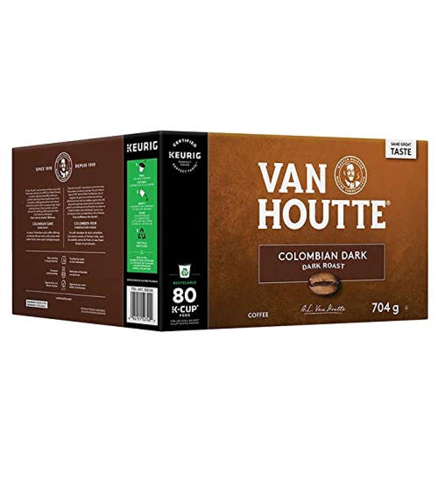 Van Houtte Colombian Dark Coffee K-Cup Pods Pack of 80