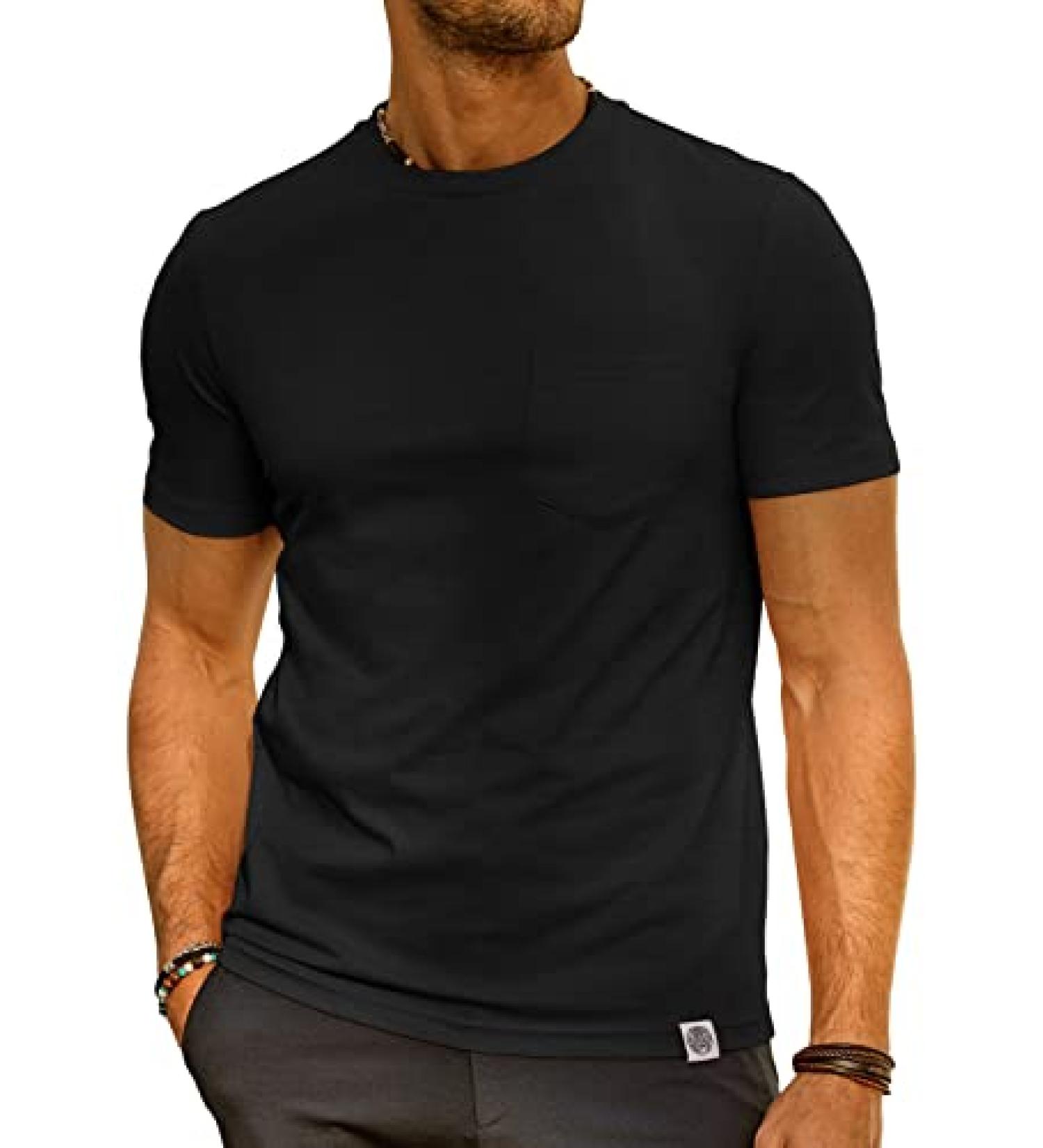 PJ PAUL JONES Men's Crewneck Soft T-Shirt - Lightweight Casual Jersey Tee | Large, Black - Buy Online on GoSupps.com