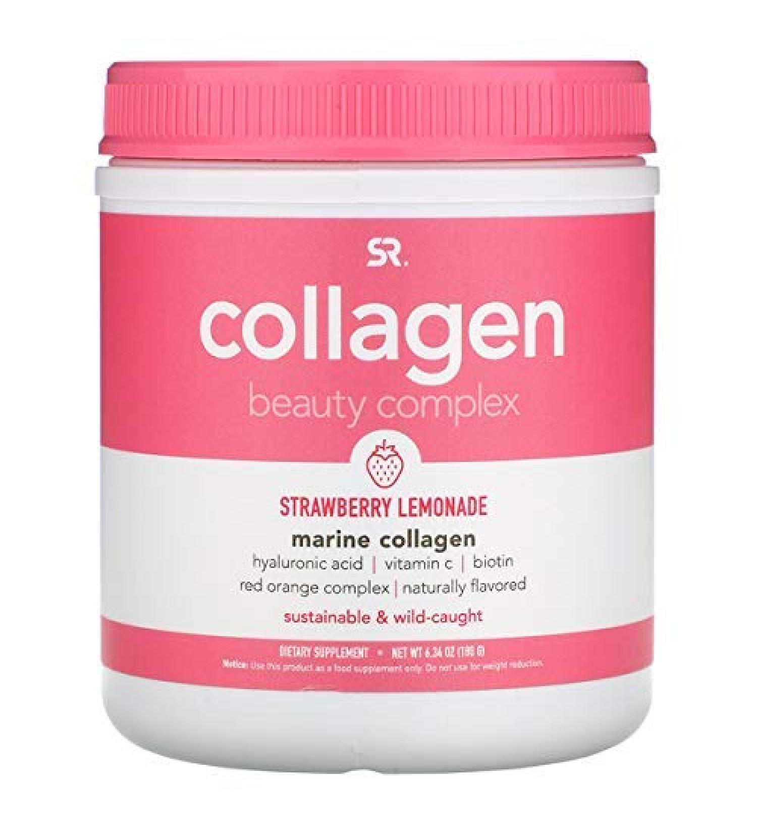 Sports Research Marine Collagen Beauty Complex - Strawberry Lemonade, 6.34 oz (180 g) - Boost Skin Health - Buy Online on GoSupps.com