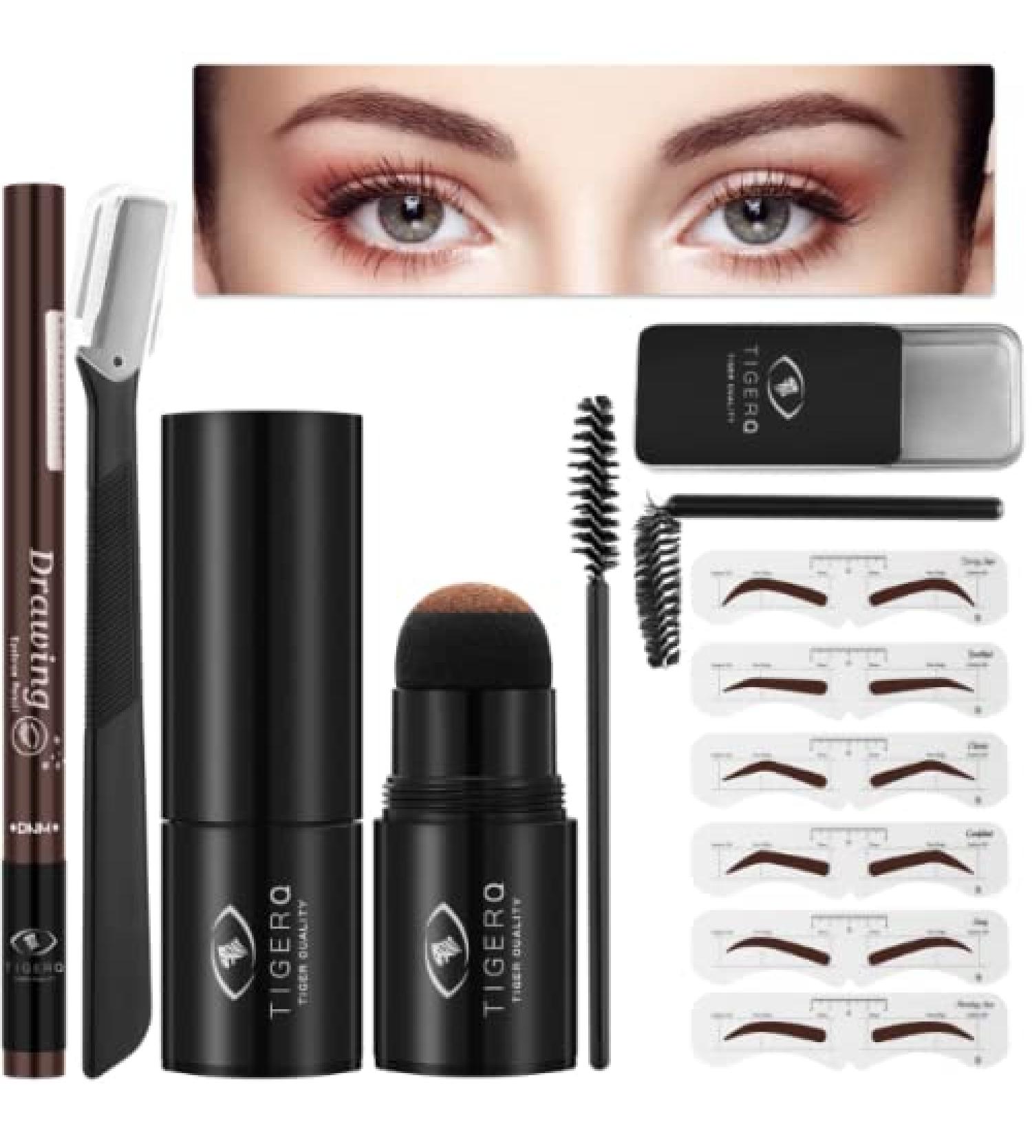 Complete Eyebrow Stamp Stencil Kit with Soap, Razor, Pencil, and 6 Stencils - Brow Shaping and Stamping Set - Buy Online on GoSupps.com