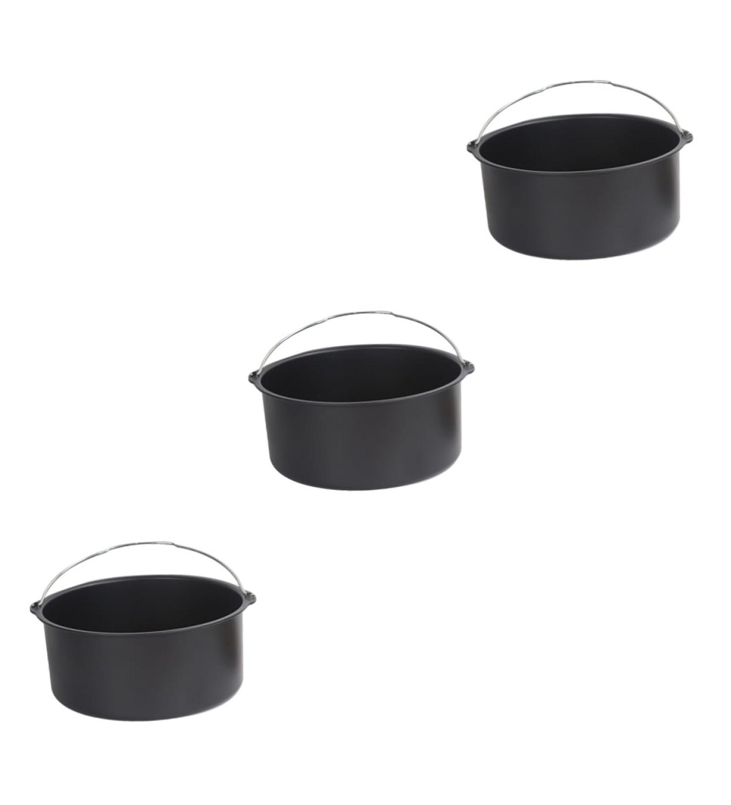 Zerodeko 3pcs Air Fryers Kitchen Supplies Airfryer Oven Frying Tool Turkey Deep Fryers Household Frying Pan Air Fryer Oven Deep Fryer Pot Oven Oilless Cooker Small Frying Pan Portable 17.2*15CMx3pcs Blackx3pcs - Buy Online on GoSupps.com