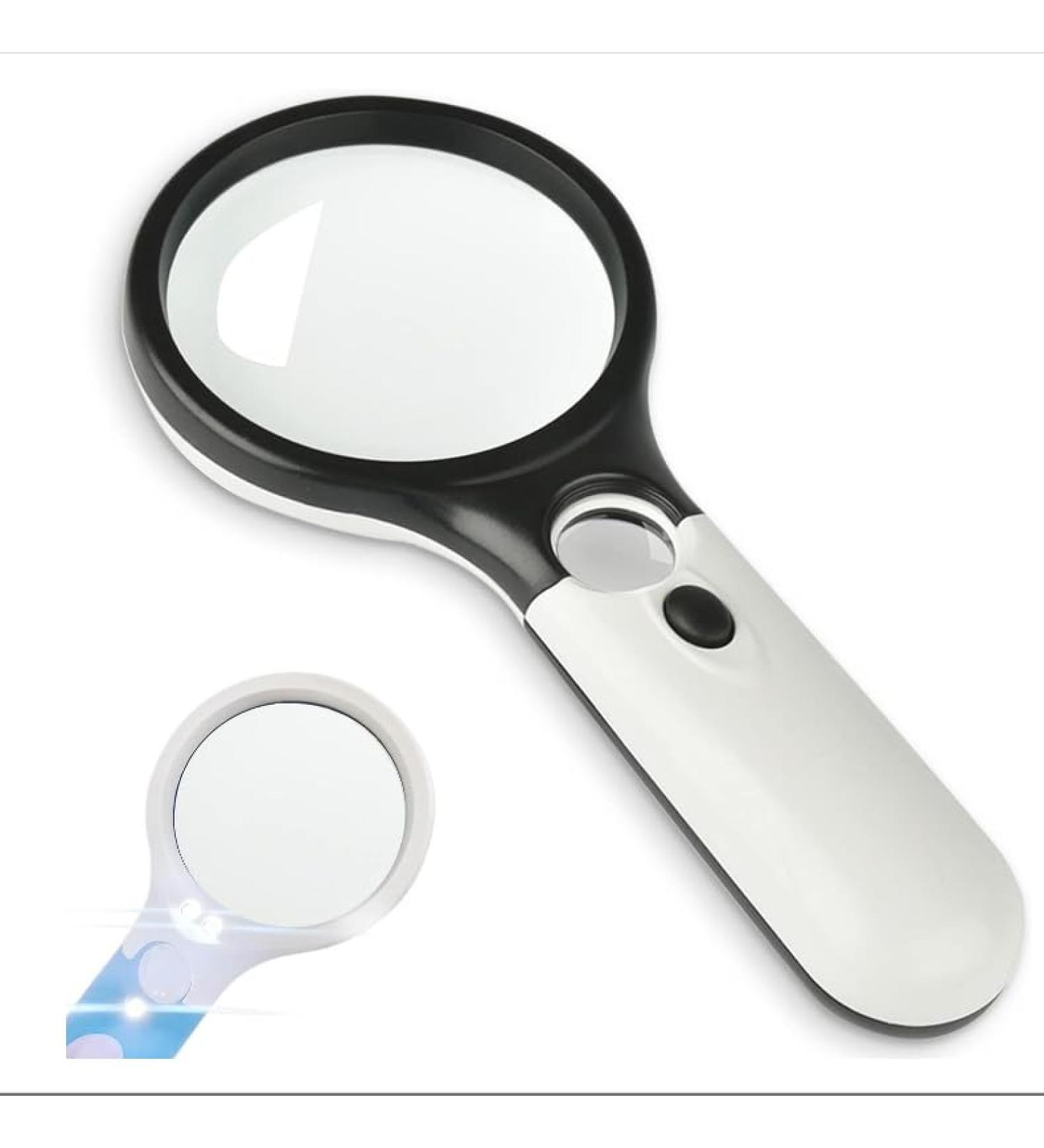 Hand held Magnifier Elderly readable Dual Lens Dual Lens Magnifying Glass optically Clear Illuminated Magnifying Glass Welding Inspection Coin Explore - Buy Online on GoSupps.com