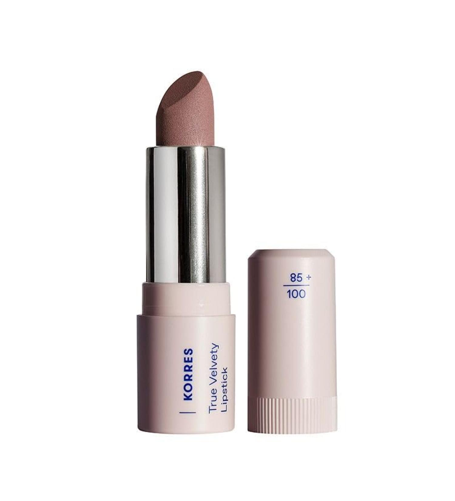 KORRES KORRES True Velvety Nude Pink 13 Lipstick Nude Lipstick with Intense Colour and Creamy Texture High Coverage Semi-Matte Finish Vegan 3g
