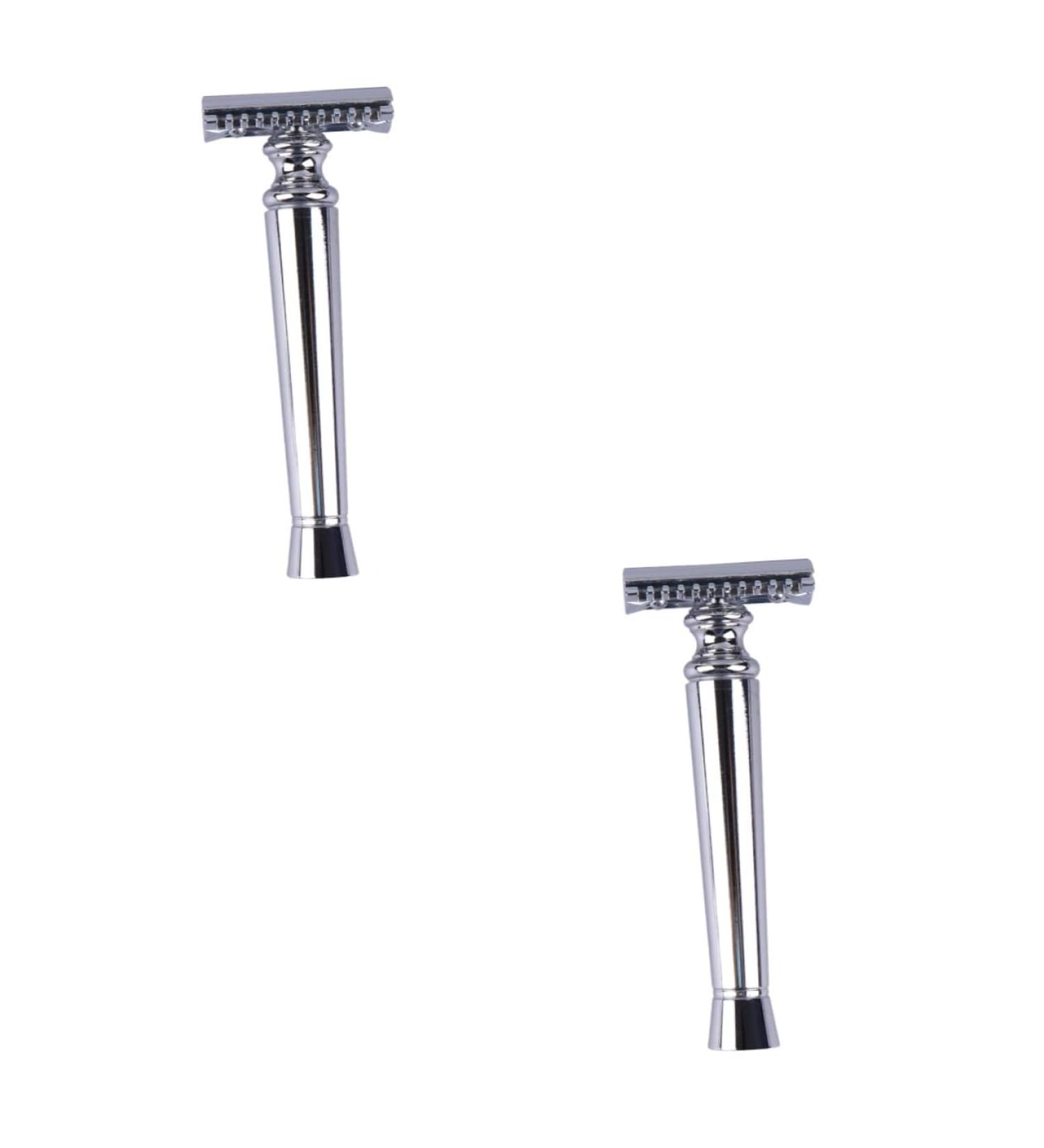Angoily Men's Facial Razor Set - Traditional Wooden Razor & Blades for Beard Grooming - Ideal for Classic Shaving - Buy Online on GoSupps.com
