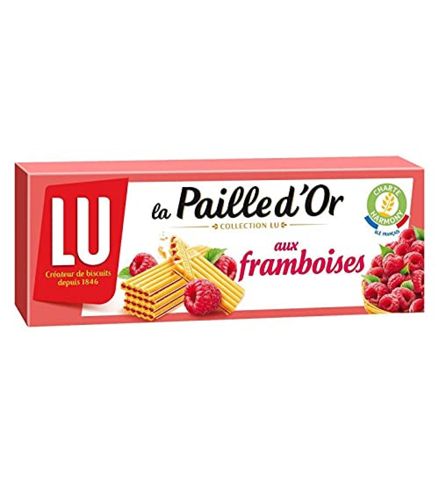  G n rique LU PAILLE DOR - Delicious raspberry wafers - 170g of sweet bliss for all those with a sweet tooth - Pack of 4 - Buy Online on GoSupps.com