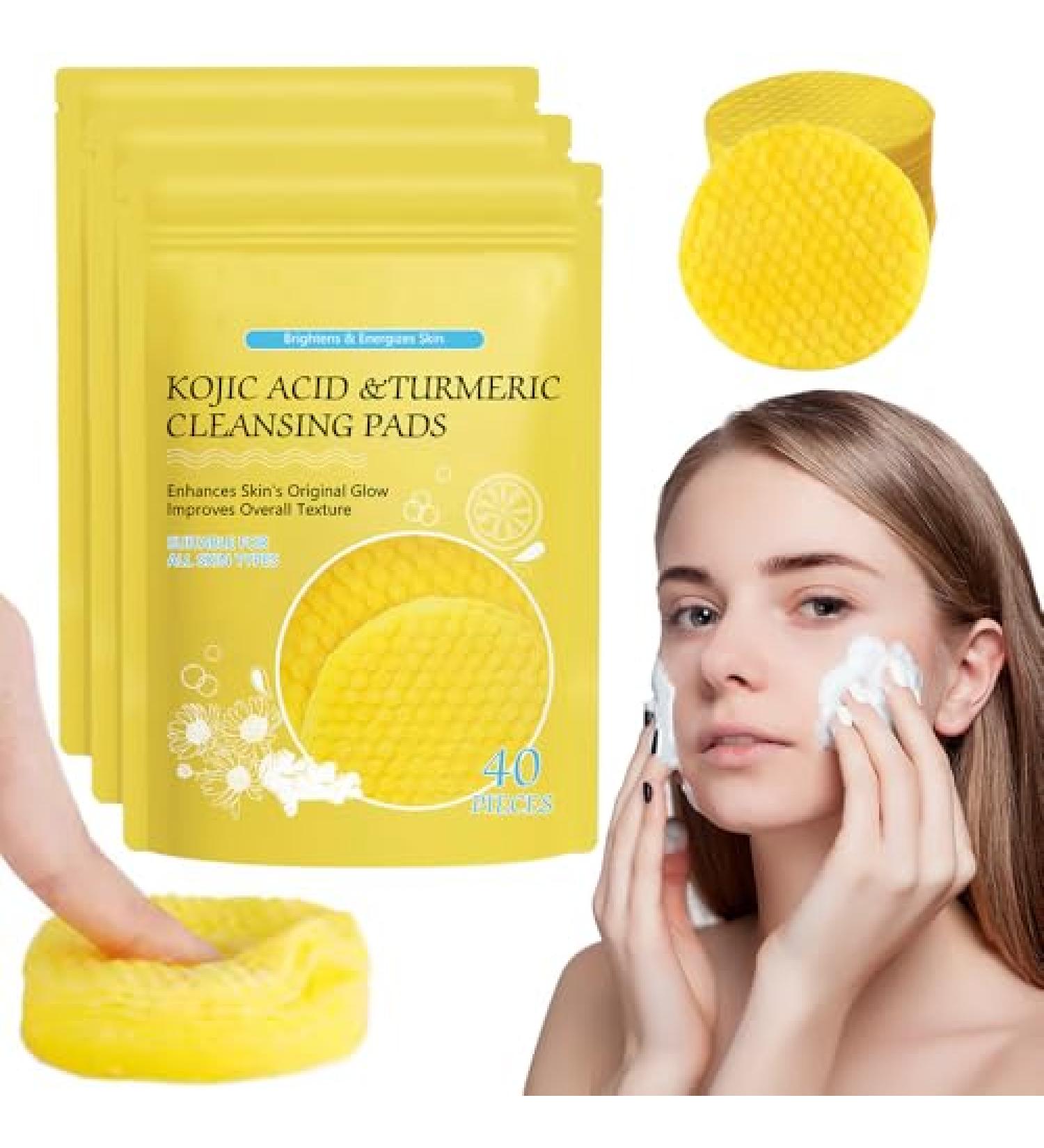 Turmeric Kojic Acid Pads - 2024 Exfoliating Cleansing Pads for Radiant Skin (40PCS - Buy Online on GoSupps.com