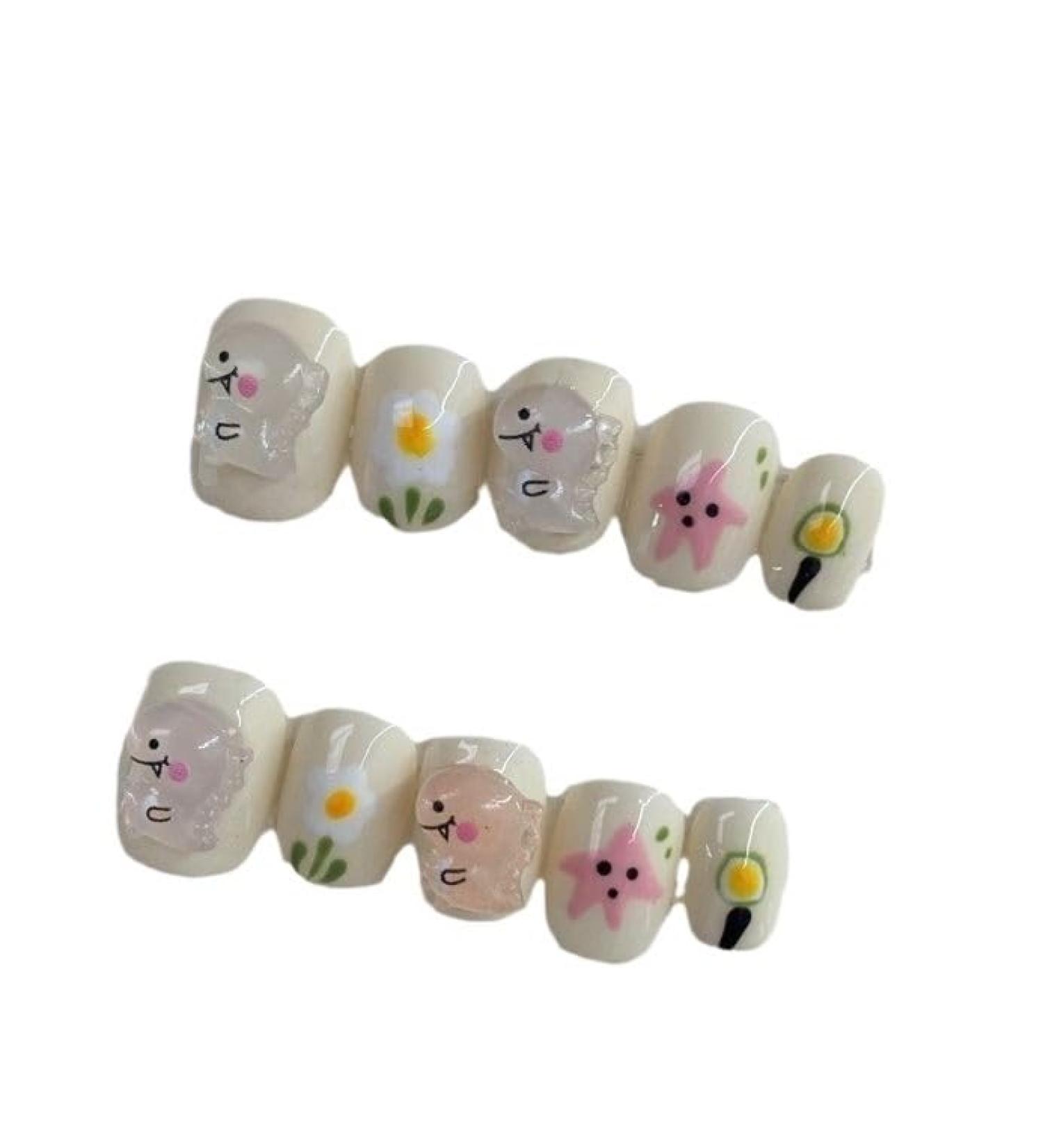 Handmade Wearing Armor Hand Drawn Cute Cartoon Handmade Fake Nail Art Nail enhancement (Size : M) - Buy Online on GoSupps.com