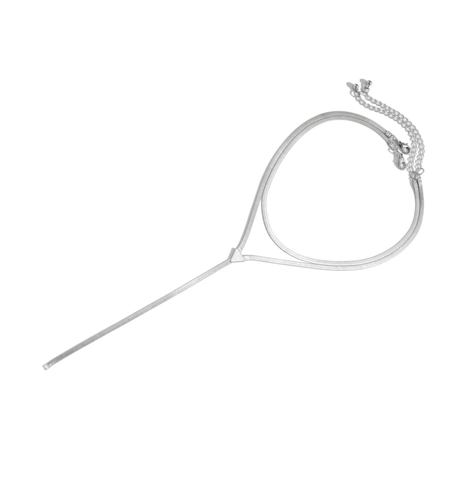 Oralgos Elegant V-shaped Snake Chain Necklace | Chic Choker with Long Fringes & Tassels for Collarbone Style - Buy Online on GoSupps.com