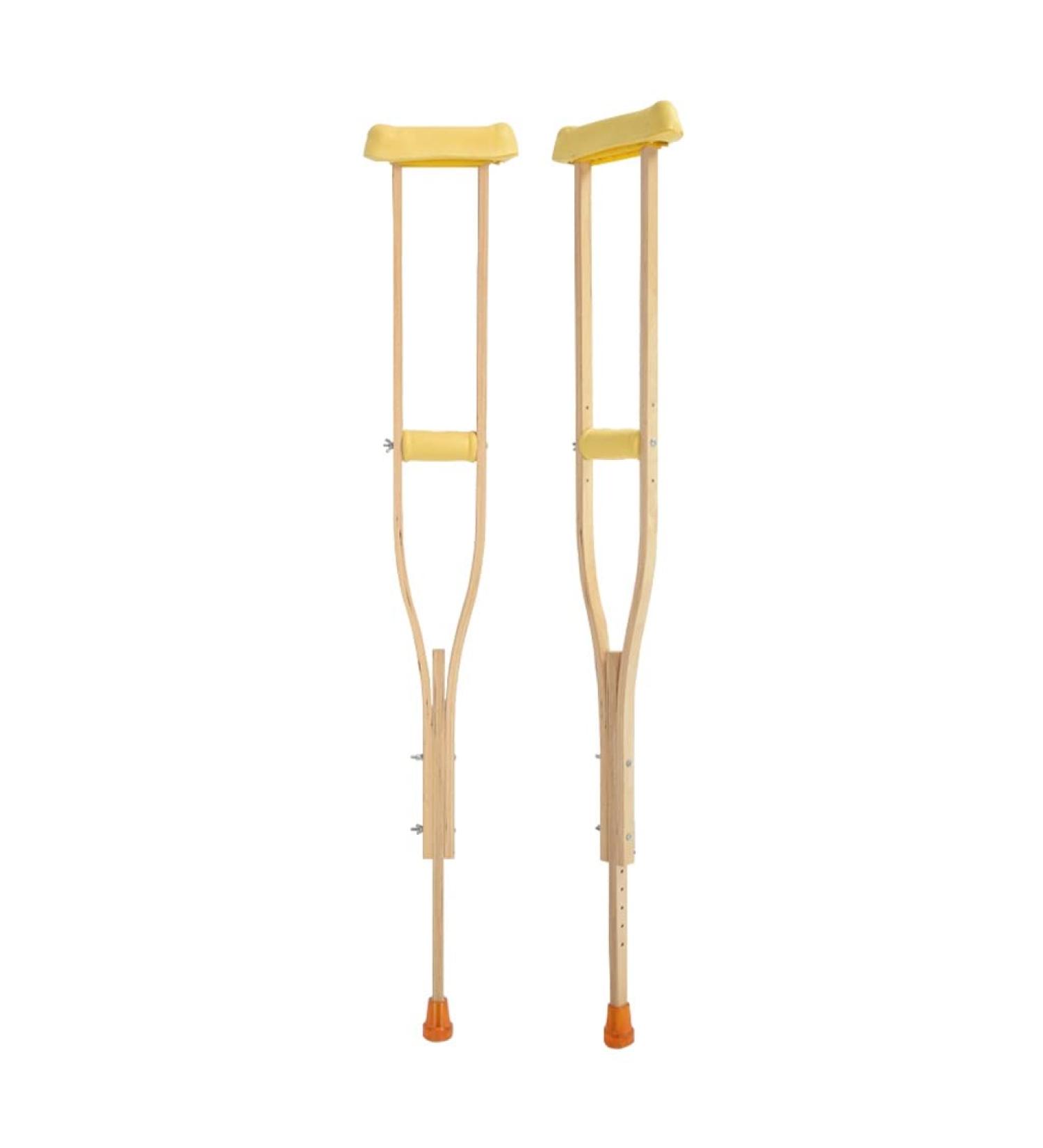 Crutches Lightweight Medical Grade Wooden High Crutches with Adjuster Buttons 110kg Underarm (Color : Double) - Buy Online on GoSupps.com