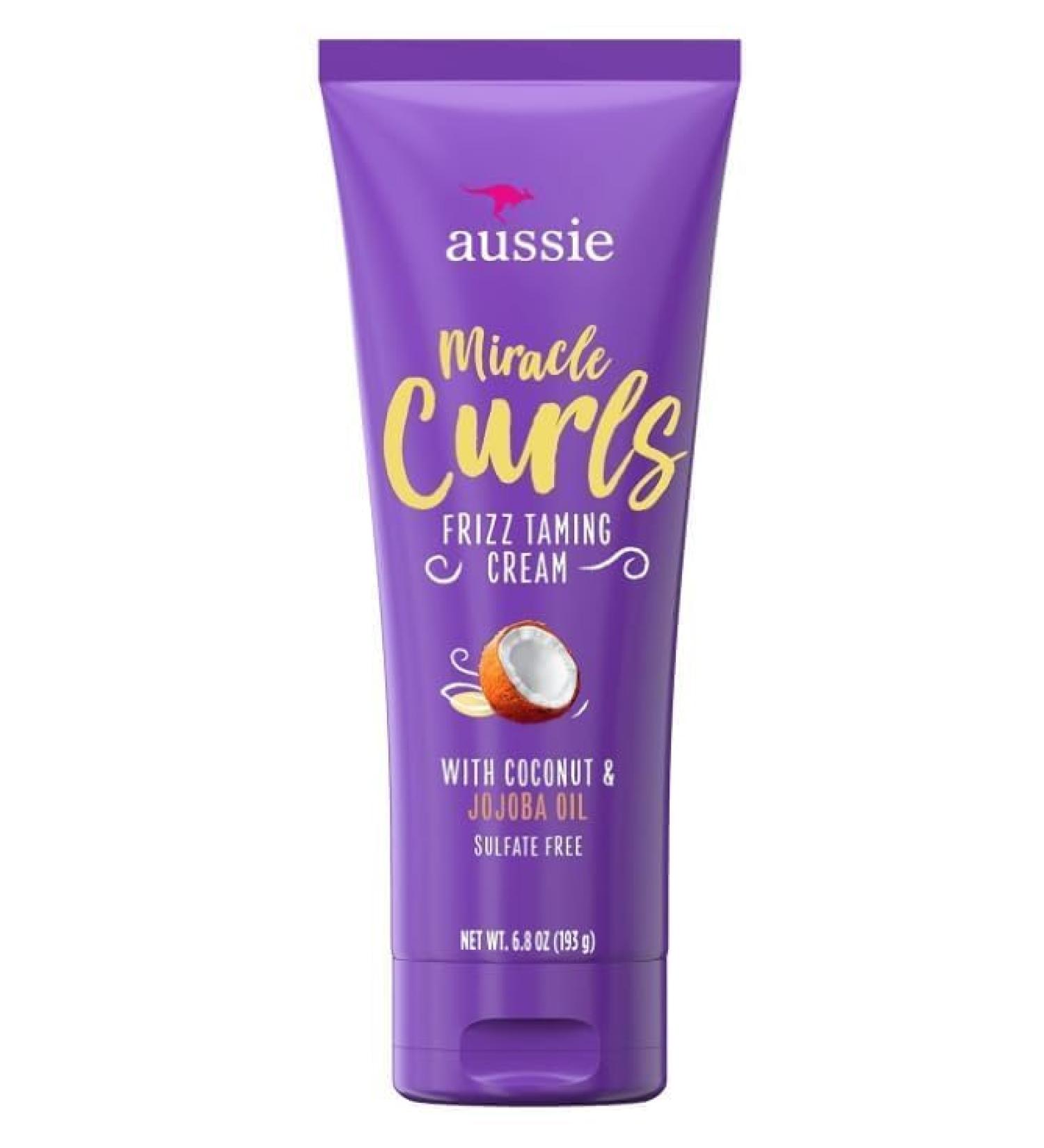 Aussie Miracle Curls Frizz Taming Curl Cream - Coconut & Jojoba 6.8 oz | Best Curly Hair Product for Frizz Control | International Shipping Available - Buy Online on GoSupps.com