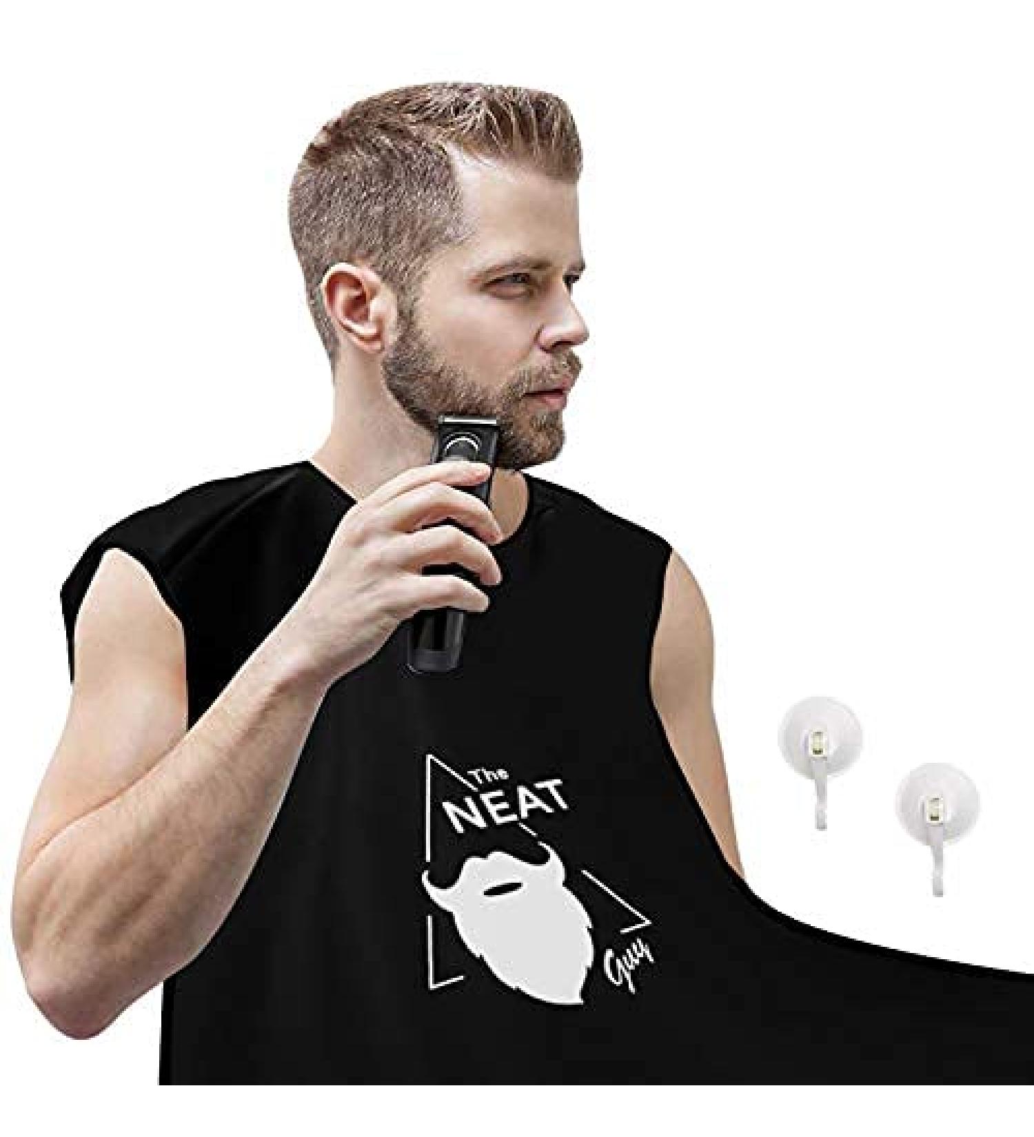 Neat Guy Beard Bib Apron - Mess-Free Shaving & Grooming Cape for Men | Holiday Gift - Black - Buy Online on GoSupps.com
