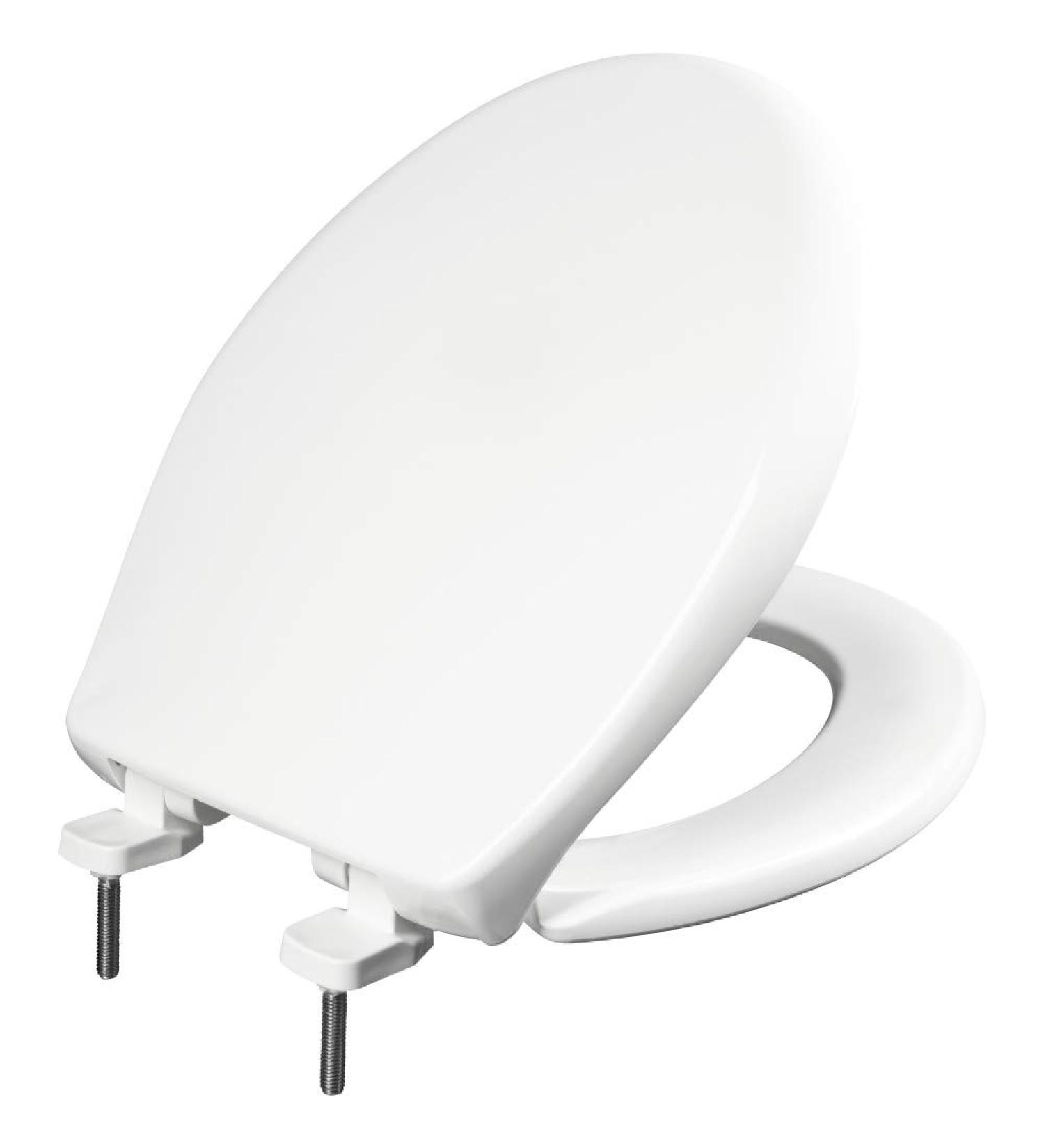 BEMIS 790TDGSL 000 Heavy Duty Closed Front Plastic Toilet Seat with Cover will Slow Close  Never Loosen & Reduce Call-backs  ROUND  Plastic  White White Round Toilet Seat - Buy Online on GoSupps.com