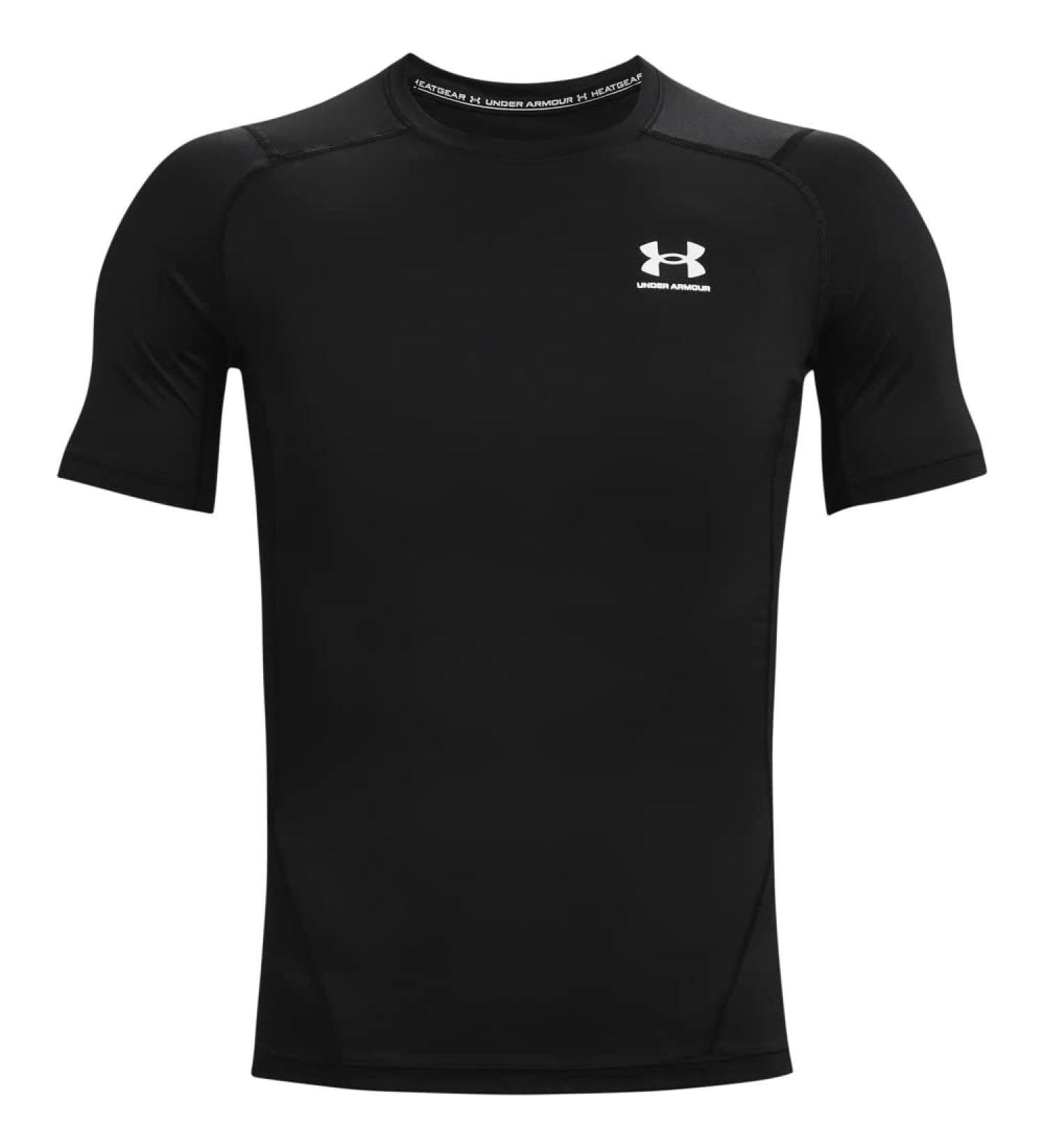 Under Armour Men's HeatGear Compression Short-Sleeve T-Shirt - Black/White, Medium - Buy Online on GoSupps.com