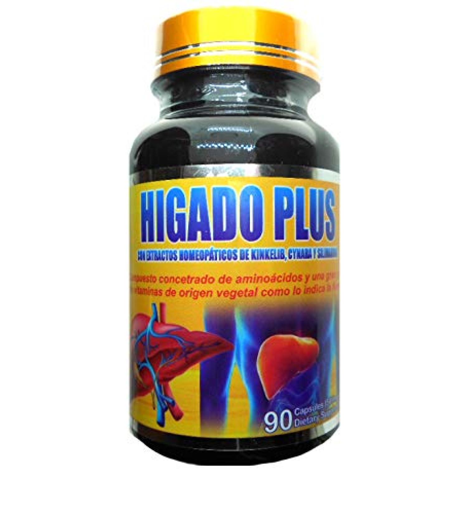Higado Plus: Homeopathic Liver Support with Kinkelib Cynaba and Silimarina Extracts - 90 Capsules - Buy Online on GoSupps.com