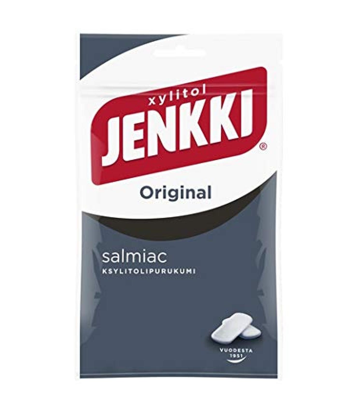 Cloetta Jenkki Xylitol Salmiac Chewing Gum, 10 Packs of 100 g