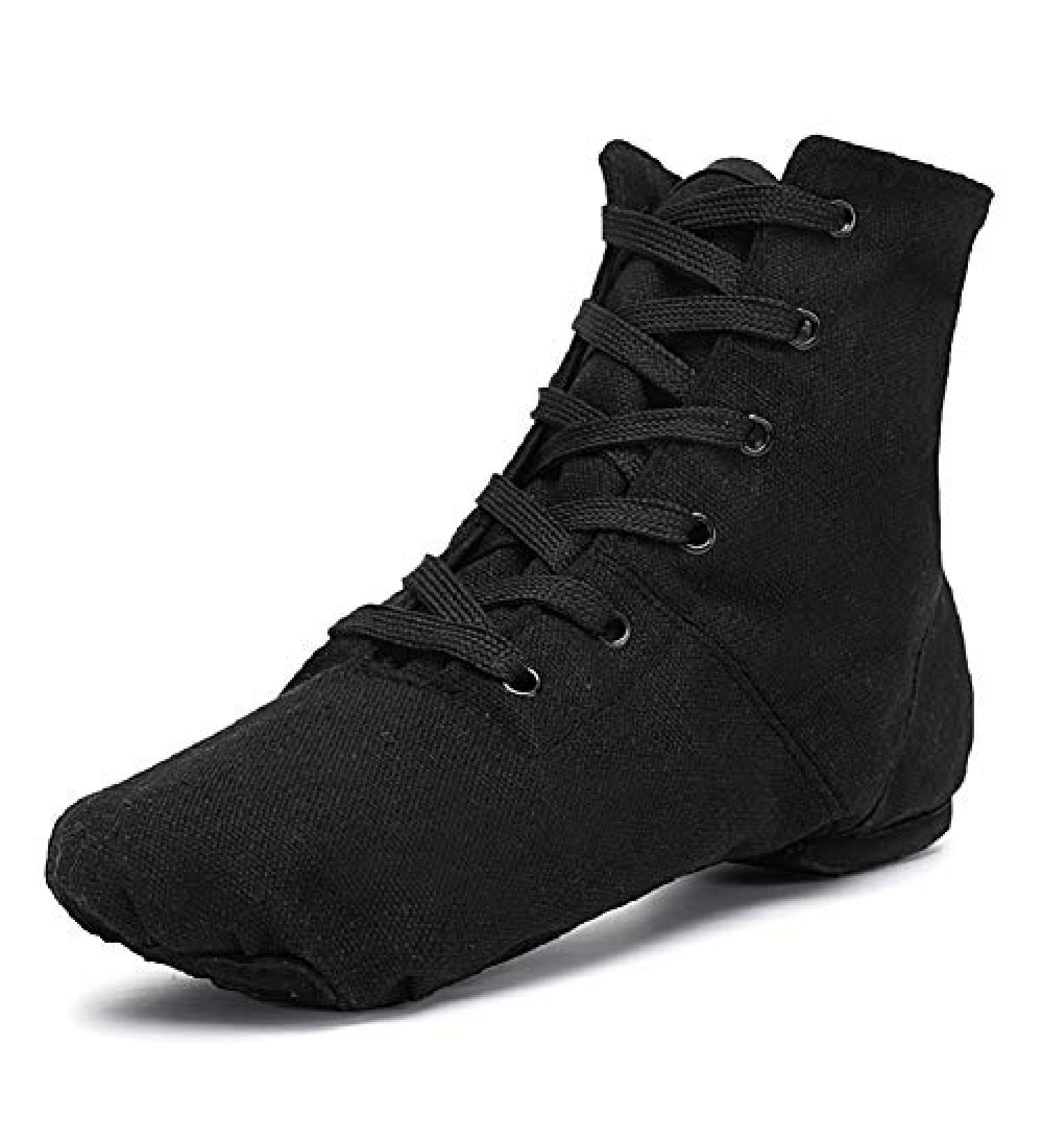 Smithmelody Canvas Jazz Dance Boots Ballet Sneakers - Black | Adult Men Women Kid Sizes - Buy Online on GoSupps.com