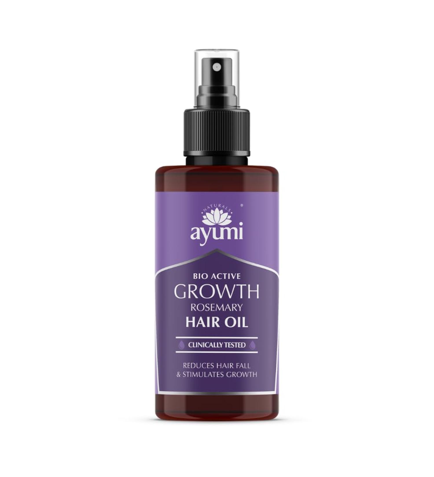 Ayumi Rosemary Oil for Hair Growth Spray | 100% Natural Clinically Proven Hair Loss Treatment | Rosemary Oil Infused Biotin to Stimulate Hair Growth | Castor Oil Organic & Pure Coconut Oil |100 ML - Buy Online on GoSupps.com