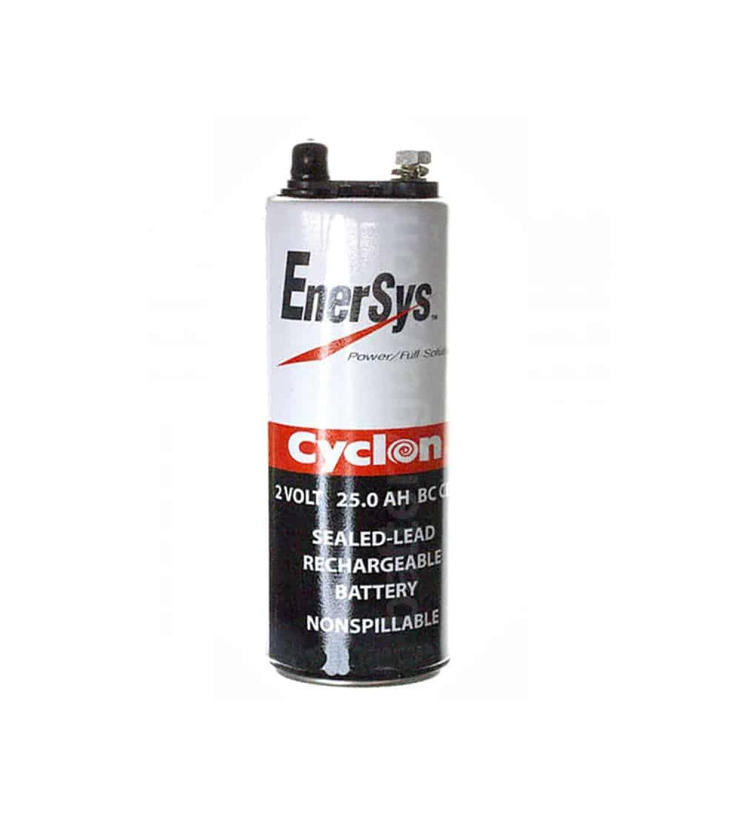Enersys (Hawker) Cyclon 0820-0004 BC-Cell 2 Volt/25 Amp Hour Sealed Lead Acid Battery Threaded Post Terminals M6 Negative M8 Positive