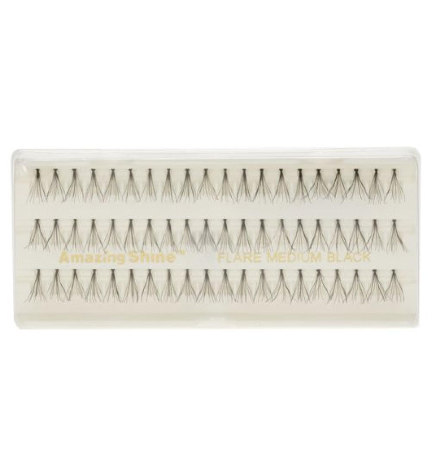 Amazing Shine Individual False Eyelashes - Flare Medium Black