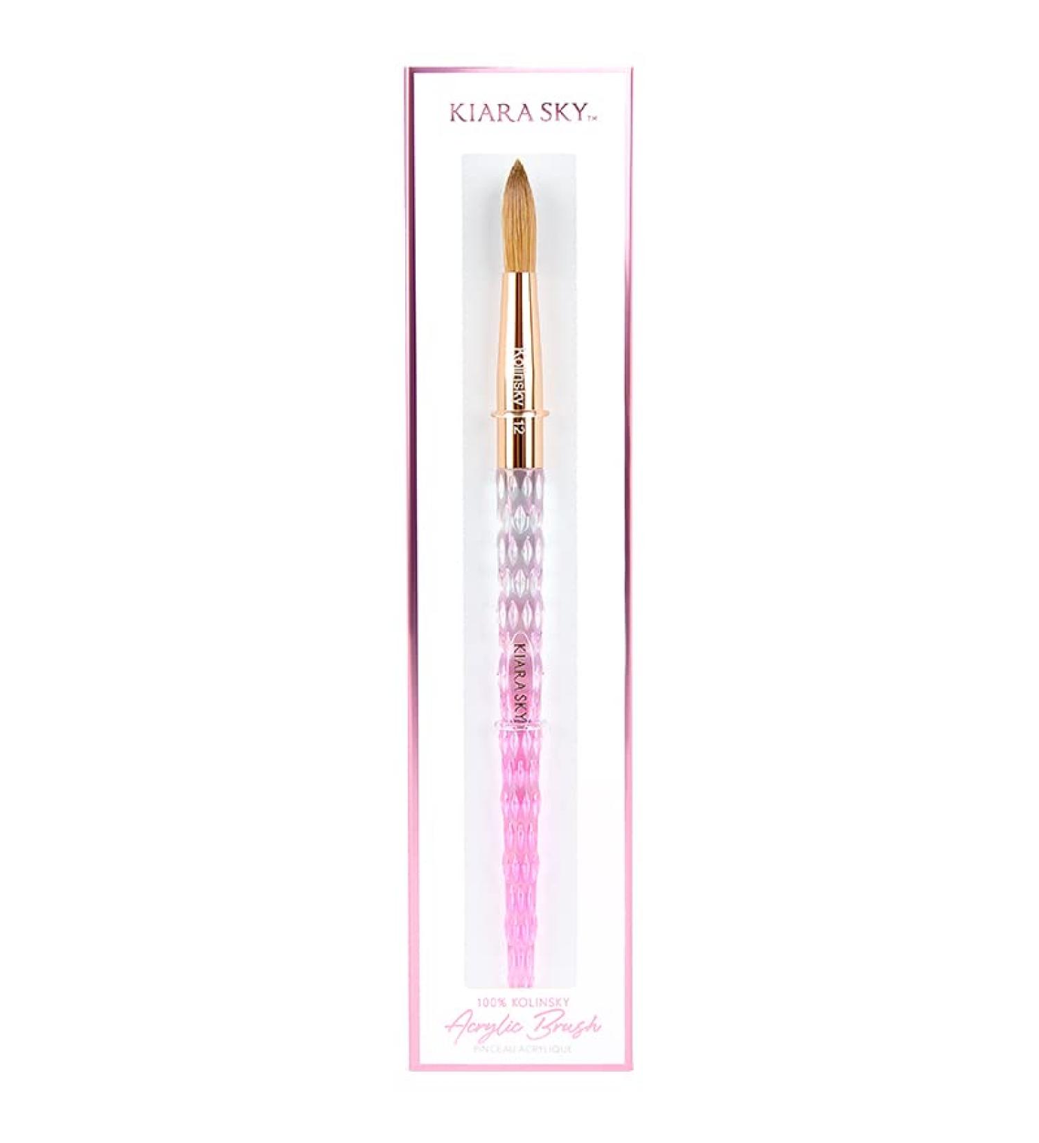 Kiara Sky Pink Crystal Acrylic Kolinsky Nail Brush (12)