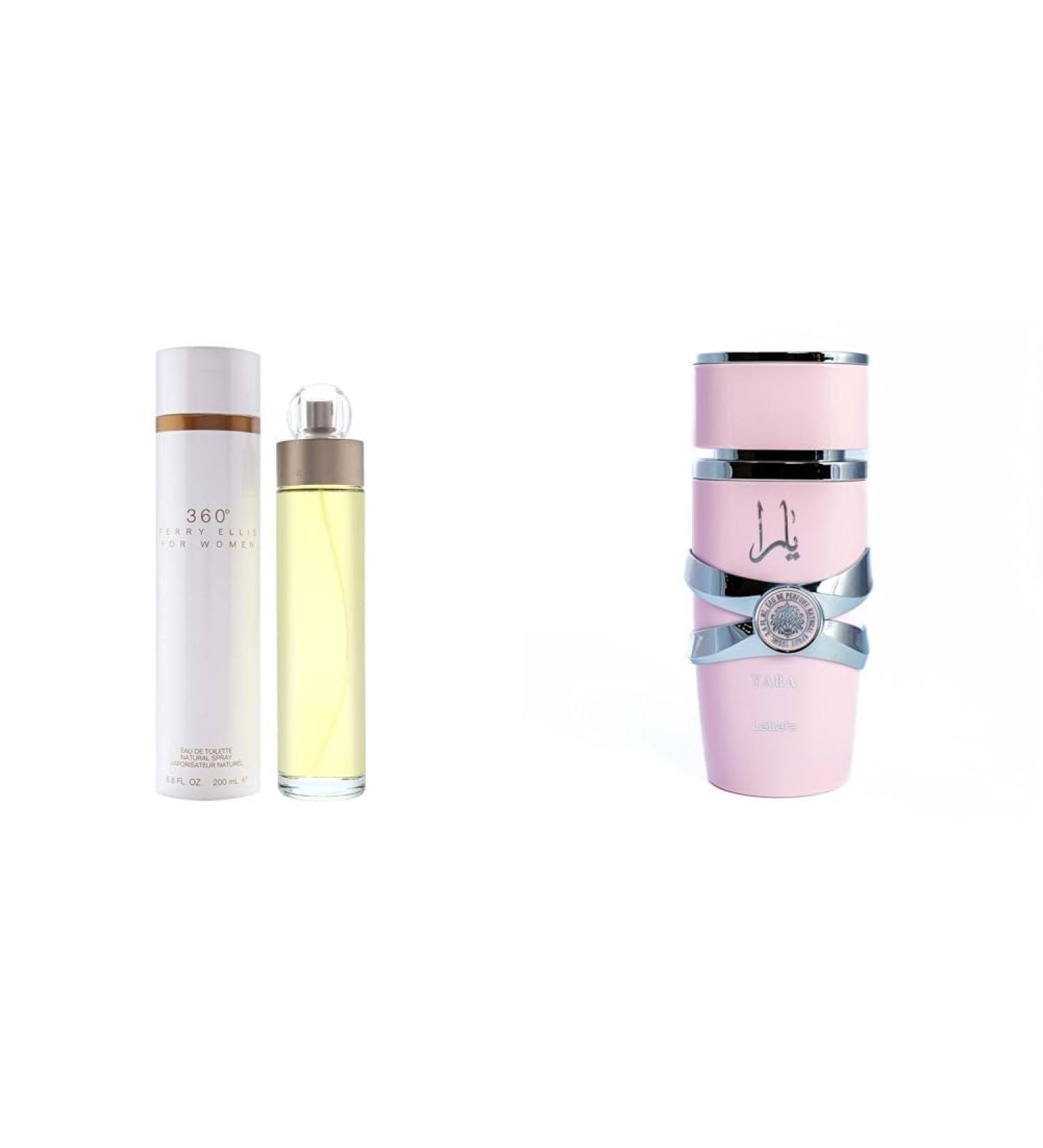 Perry Ellis 360 Eau De Toilette Spray 6.8 Oz/ 200 Ml for Women & Lattafa Yara for Women Eau de Parfum Spray 3.40 Ounce / 100 ml - Buy Online on GoSupps.com