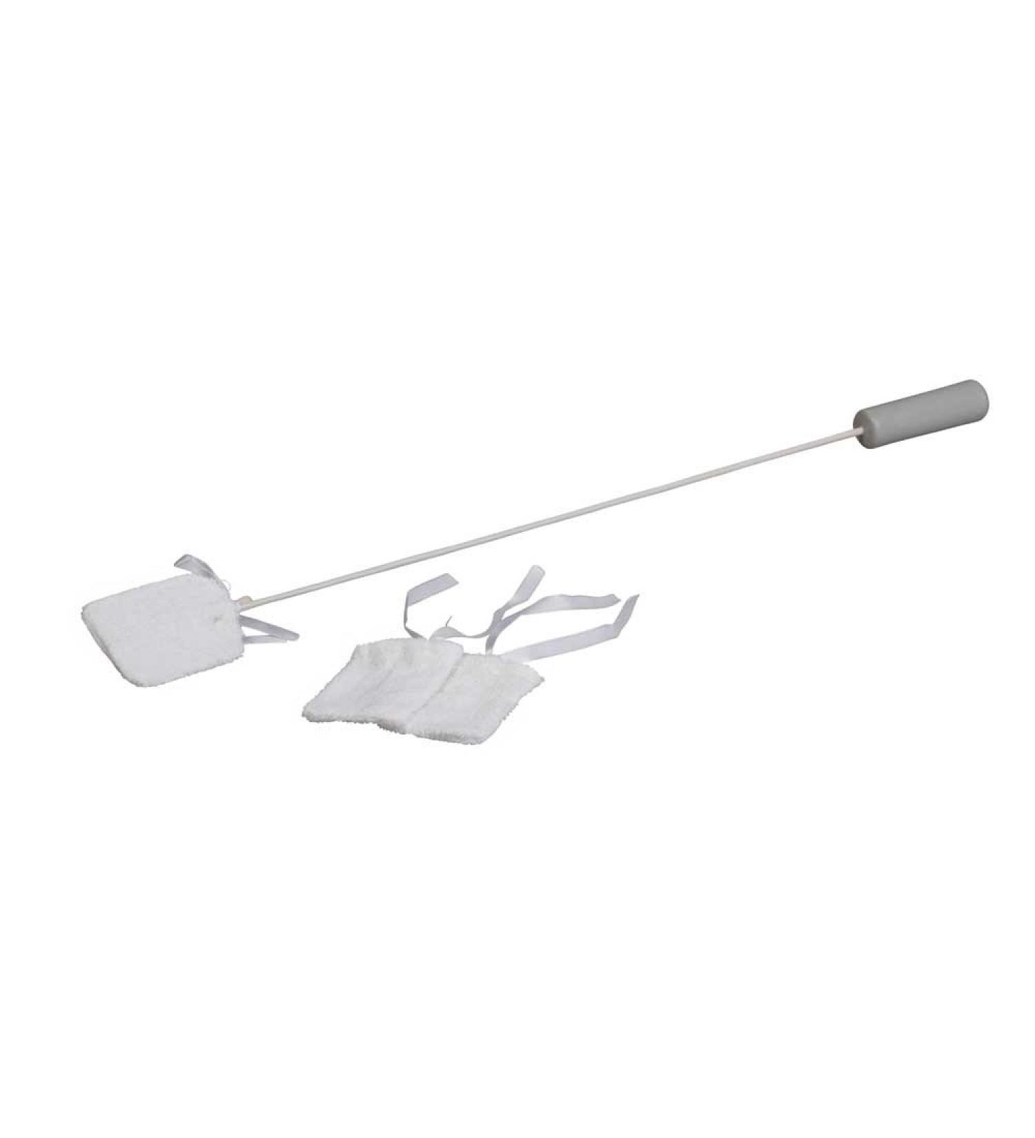 Behrend toe cleaner foot care aid 71 cm plastic handle 2 replacement covers