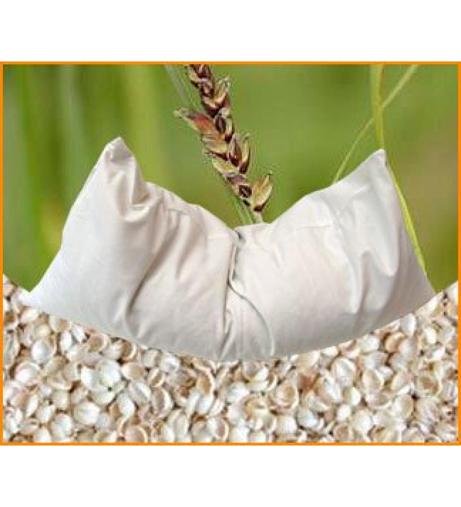 Organic millet pillow 40 x 80 cm with insert made of 100% organic cotton